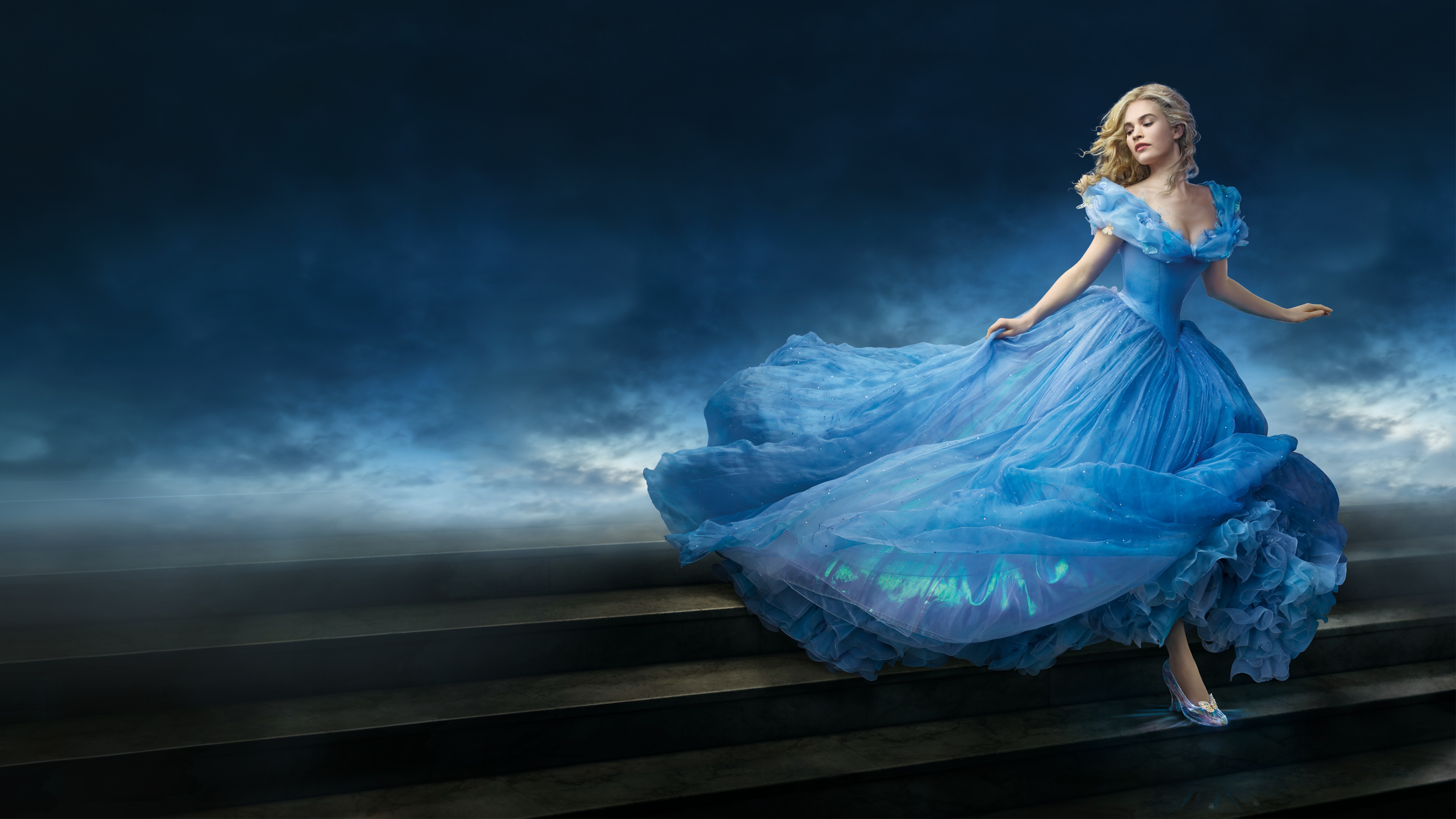 Lily James as Cinderella HD Wallpaper