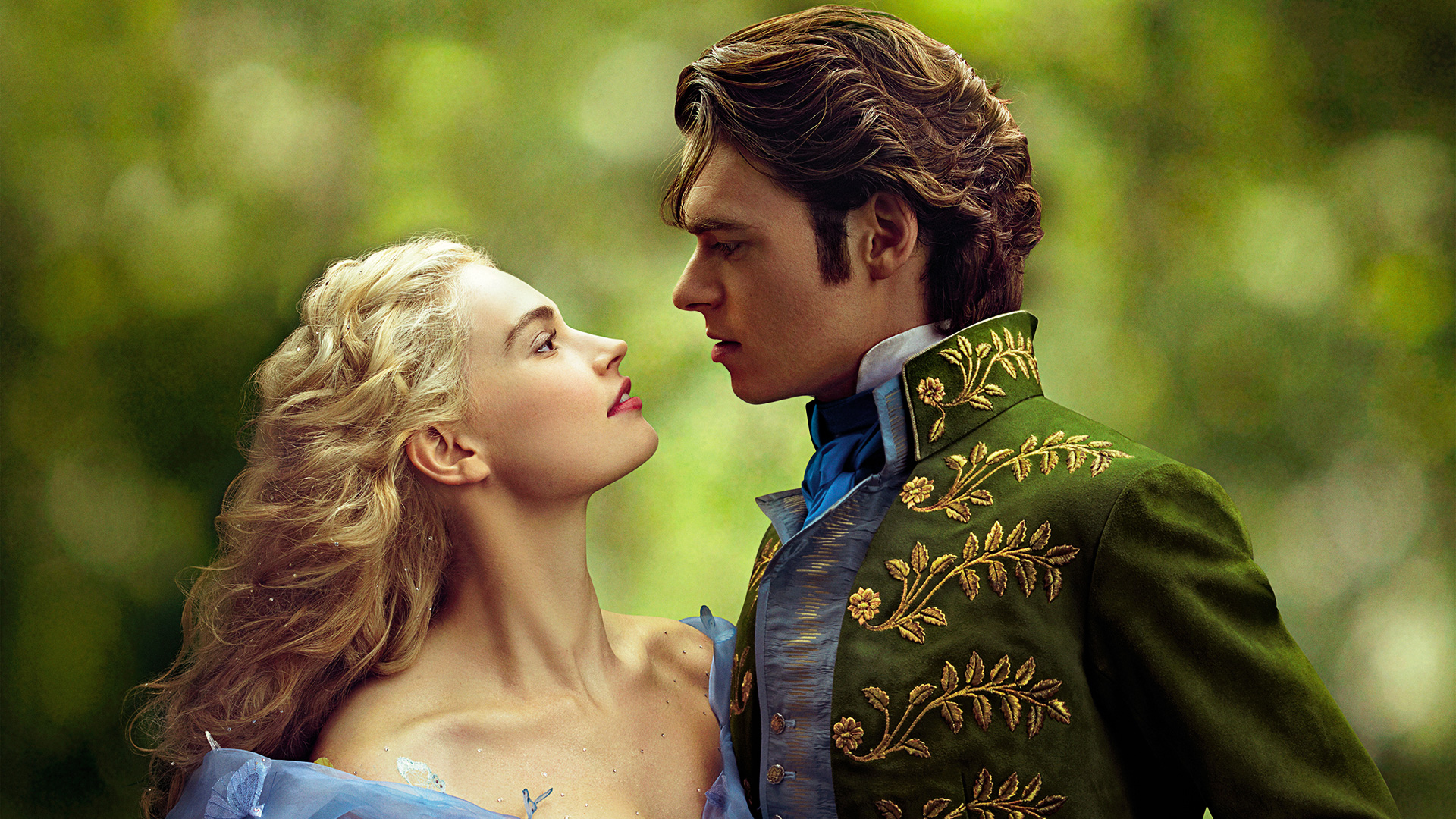 Cinderella and Prince Charming in a forest HD Wallpaper