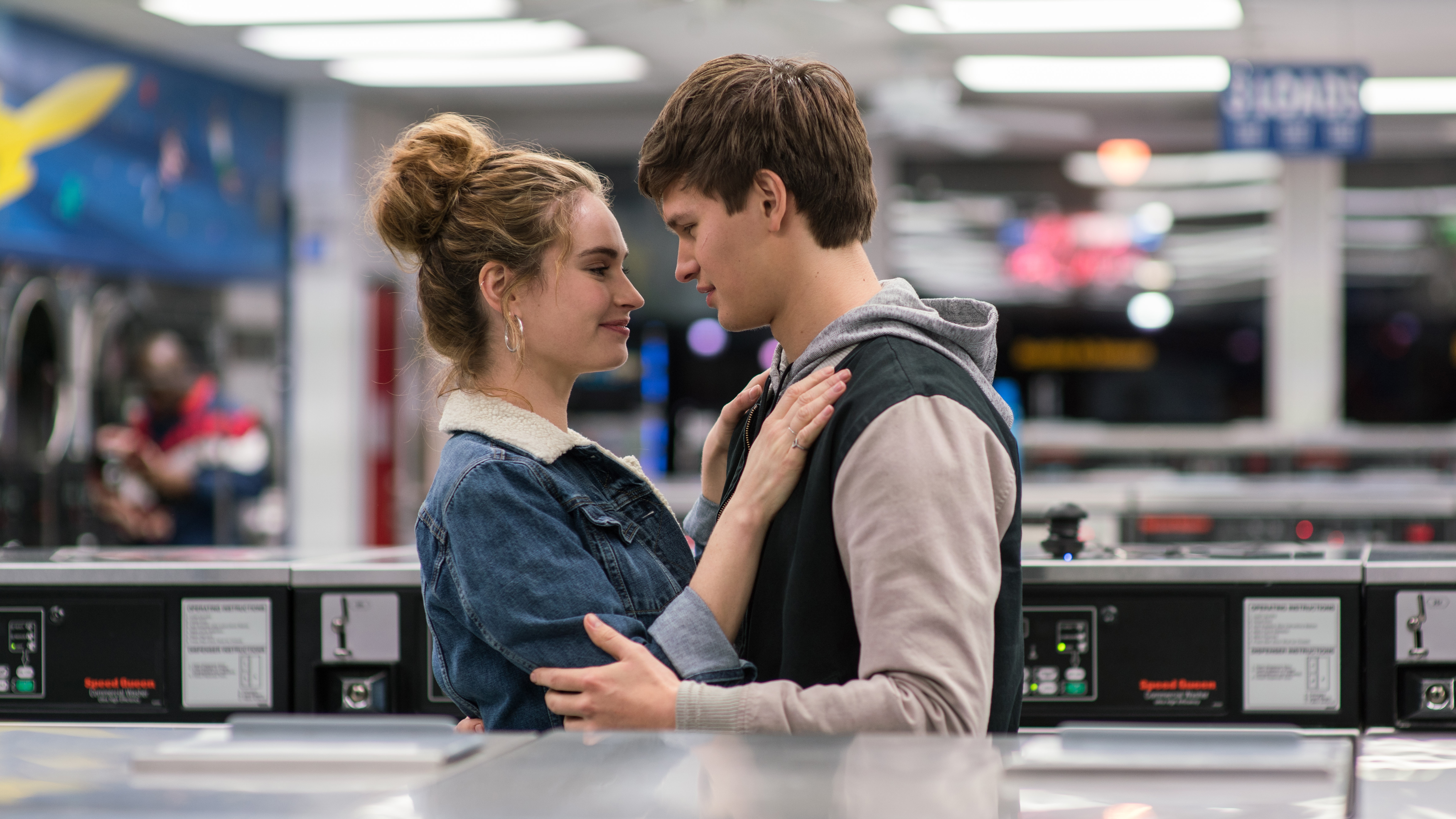 Lily James and Ansel Elgort in Baby Driver HD Wallpaper