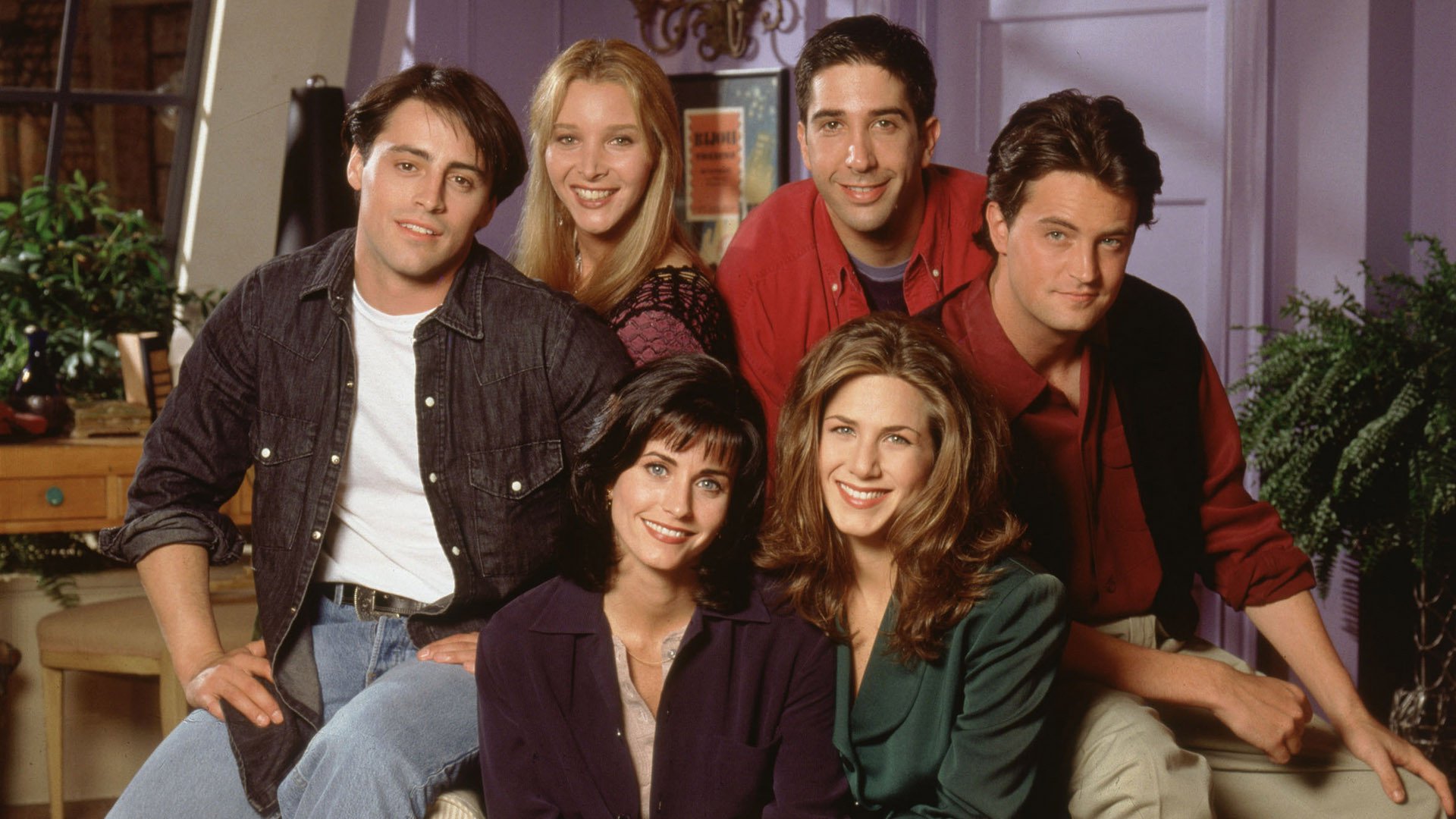 The cast of Friends posing together HD Wallpaper