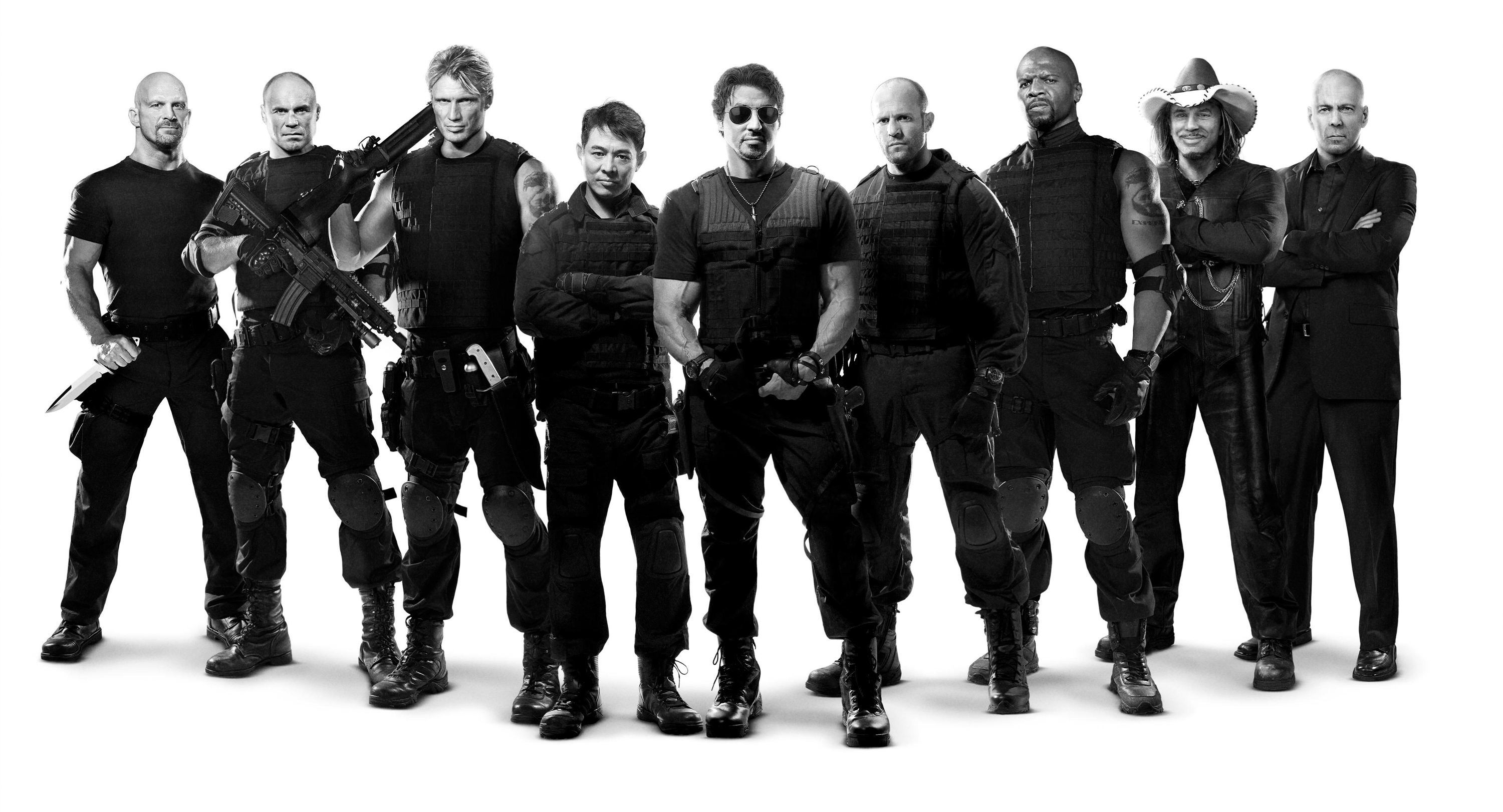 The Expendables cast posing for a promotional photo HD Wallpaper