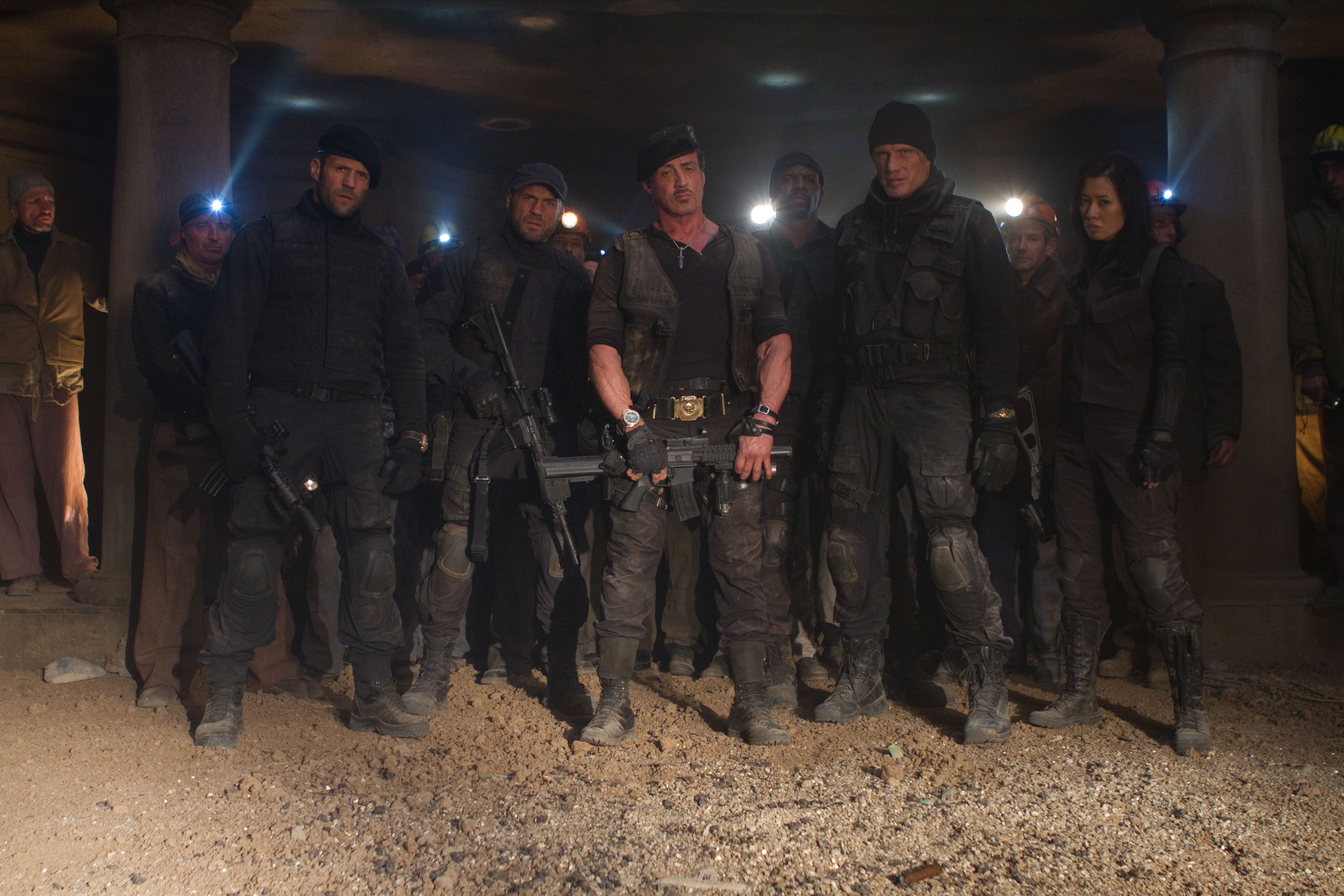 The Expendables group with weapons HD Wallpaper
