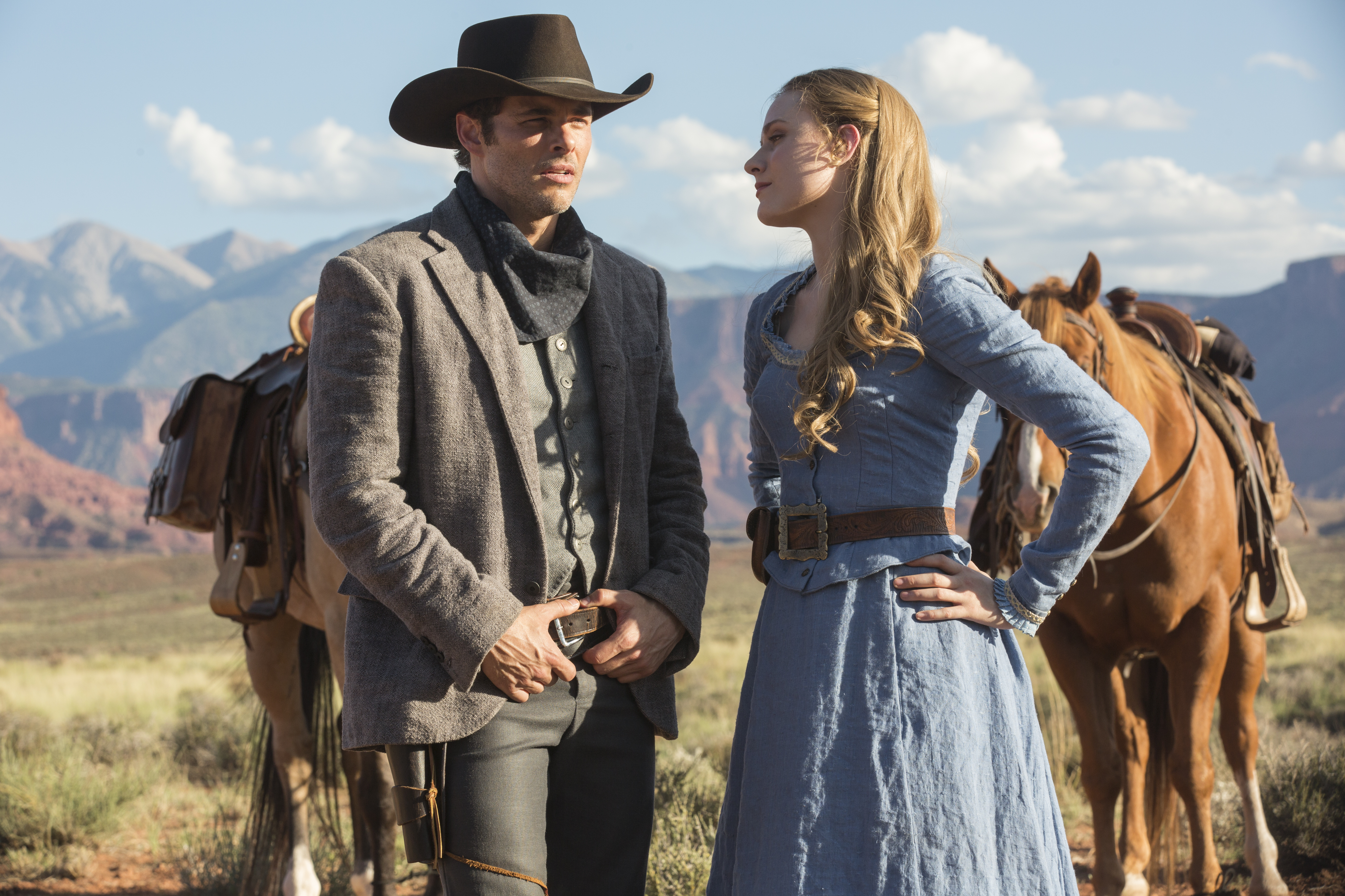 Evan Rachel Wood and James Marsden in Westworld HD Wallpaper