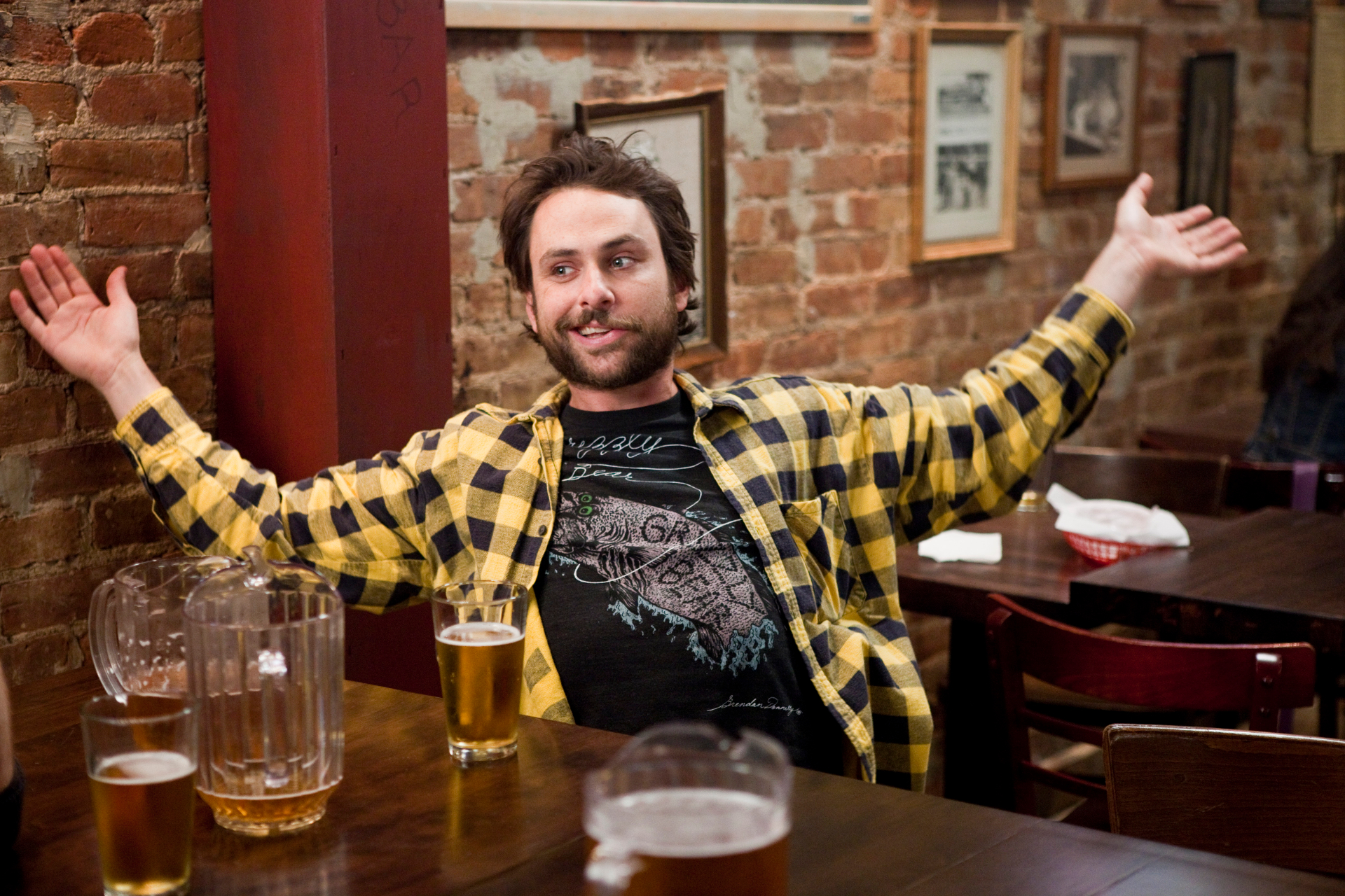 Charlie Day in a bar HD Wallpaper
