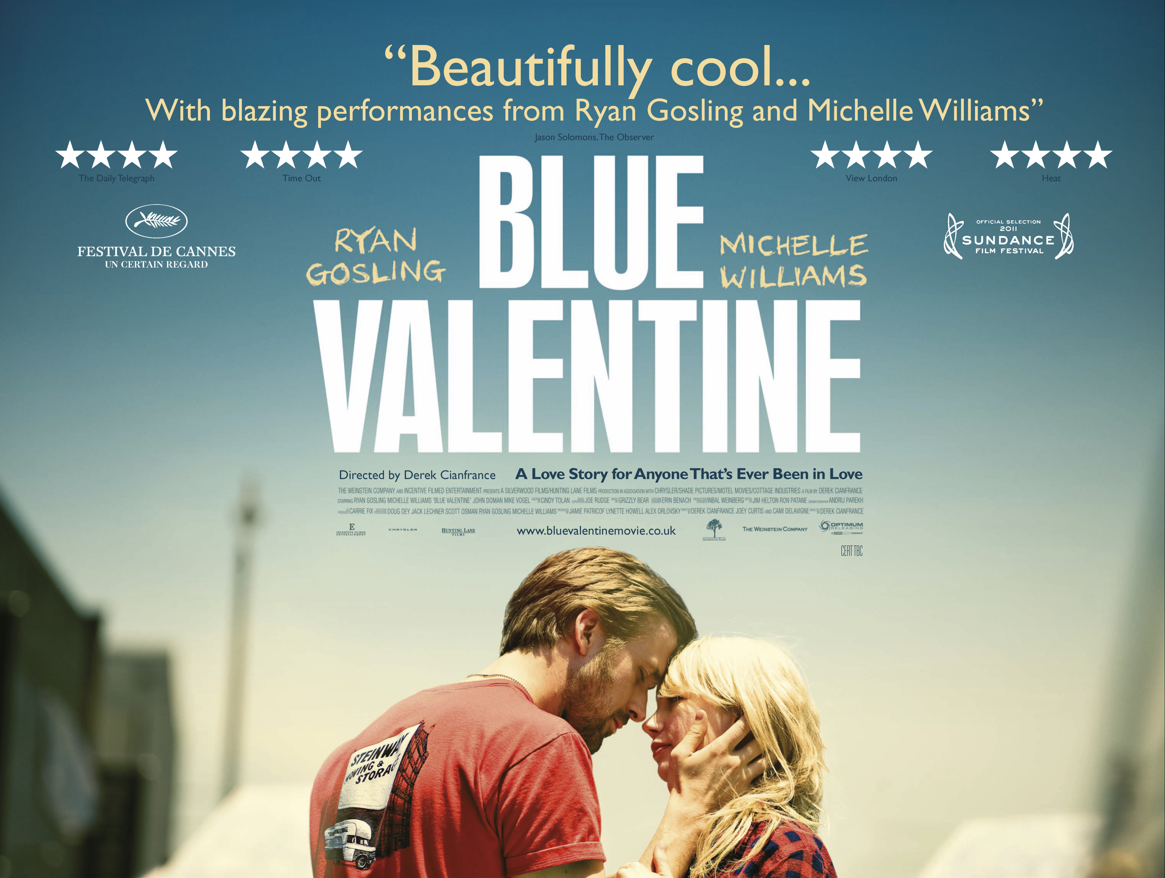 Blue Valentine movie poster with Ryan Gosling and Michelle Williams HD Wallpaper