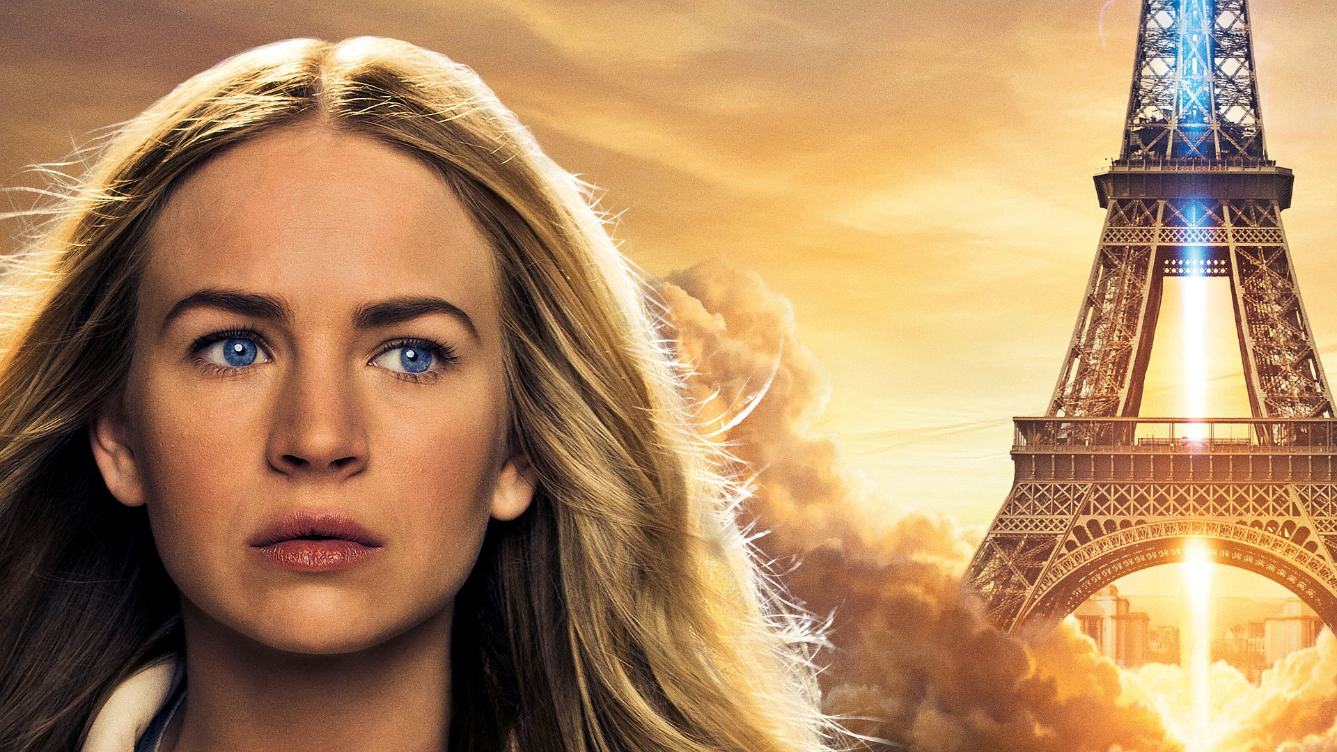 Britt Robertson and the Eiffel Tower HD Wallpaper