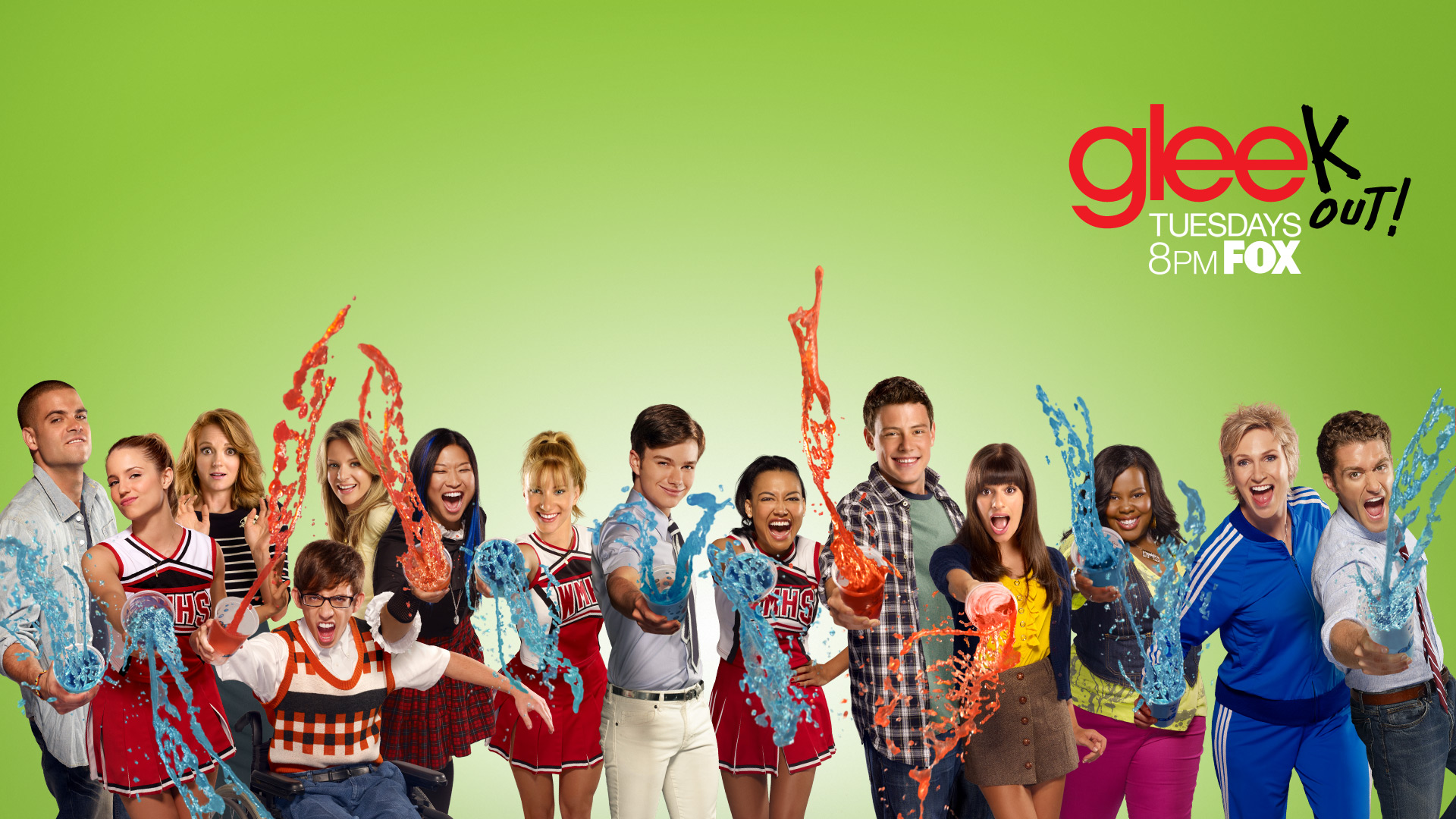 Glee cast with paint splashes HD Wallpaper