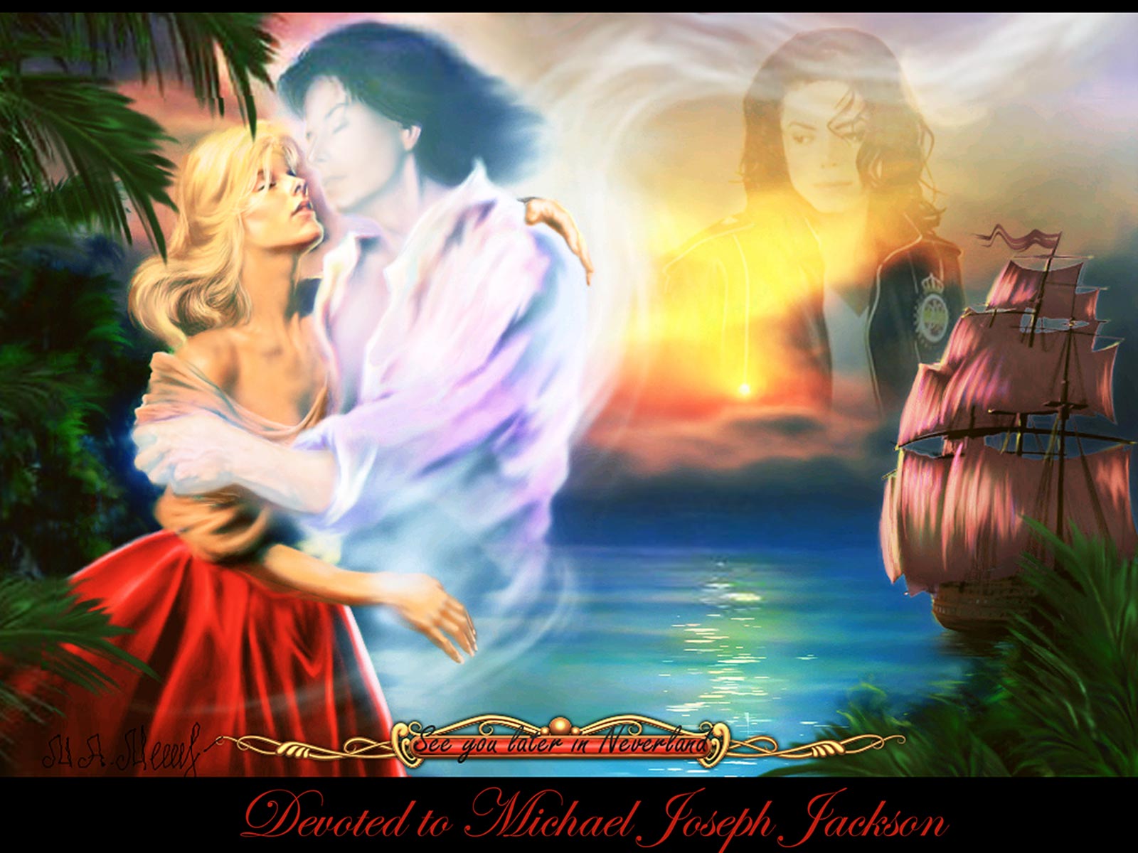 Michael Jackson and a woman in Neverland HD Wallpaper
