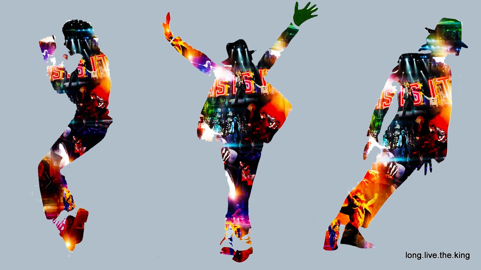 Michael Jackson silhouettes with concert imagery HD Wallpaper