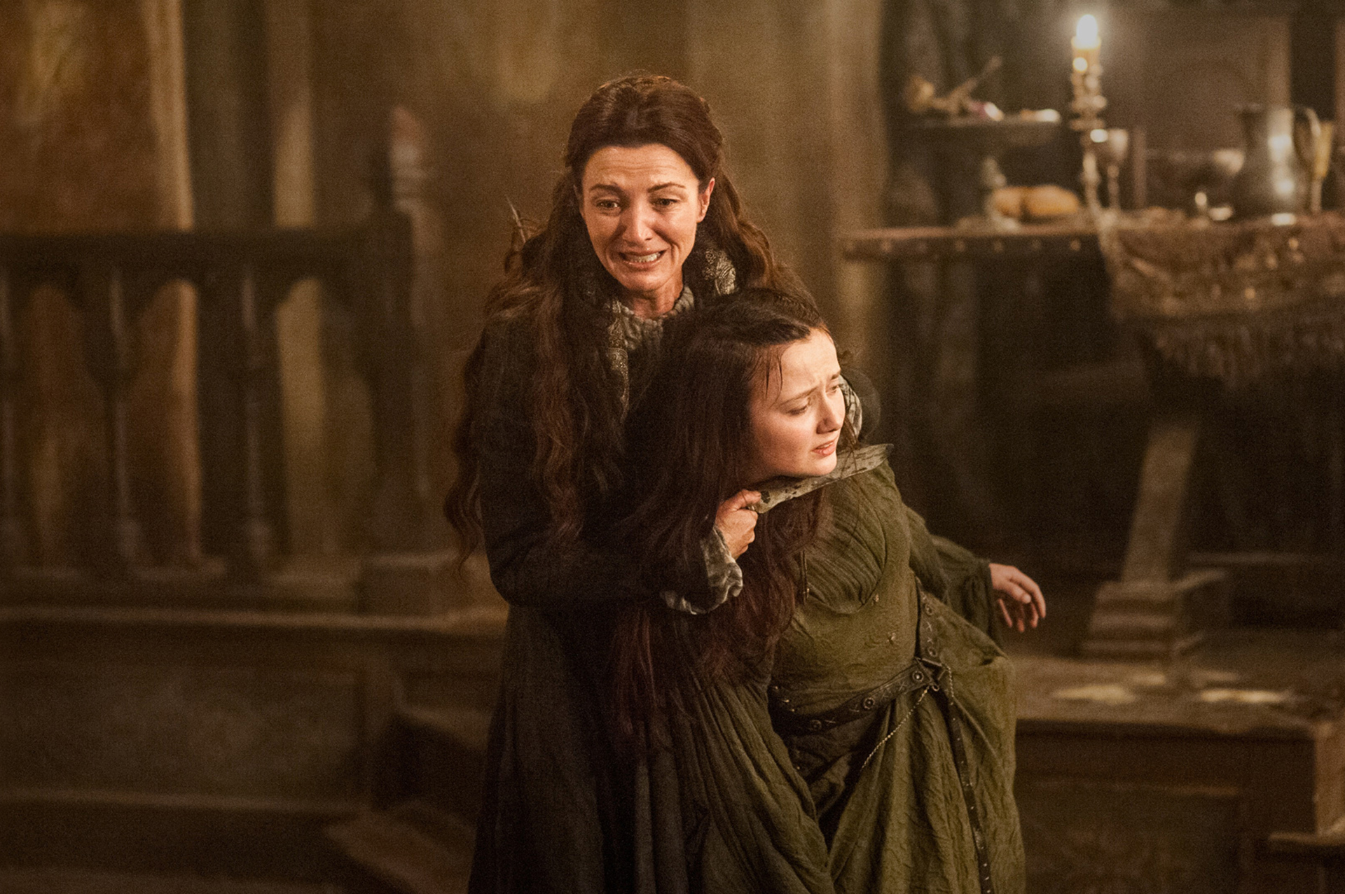 Catelyn Stark and Arya Stark from Game of Thrones HD Wallpaper