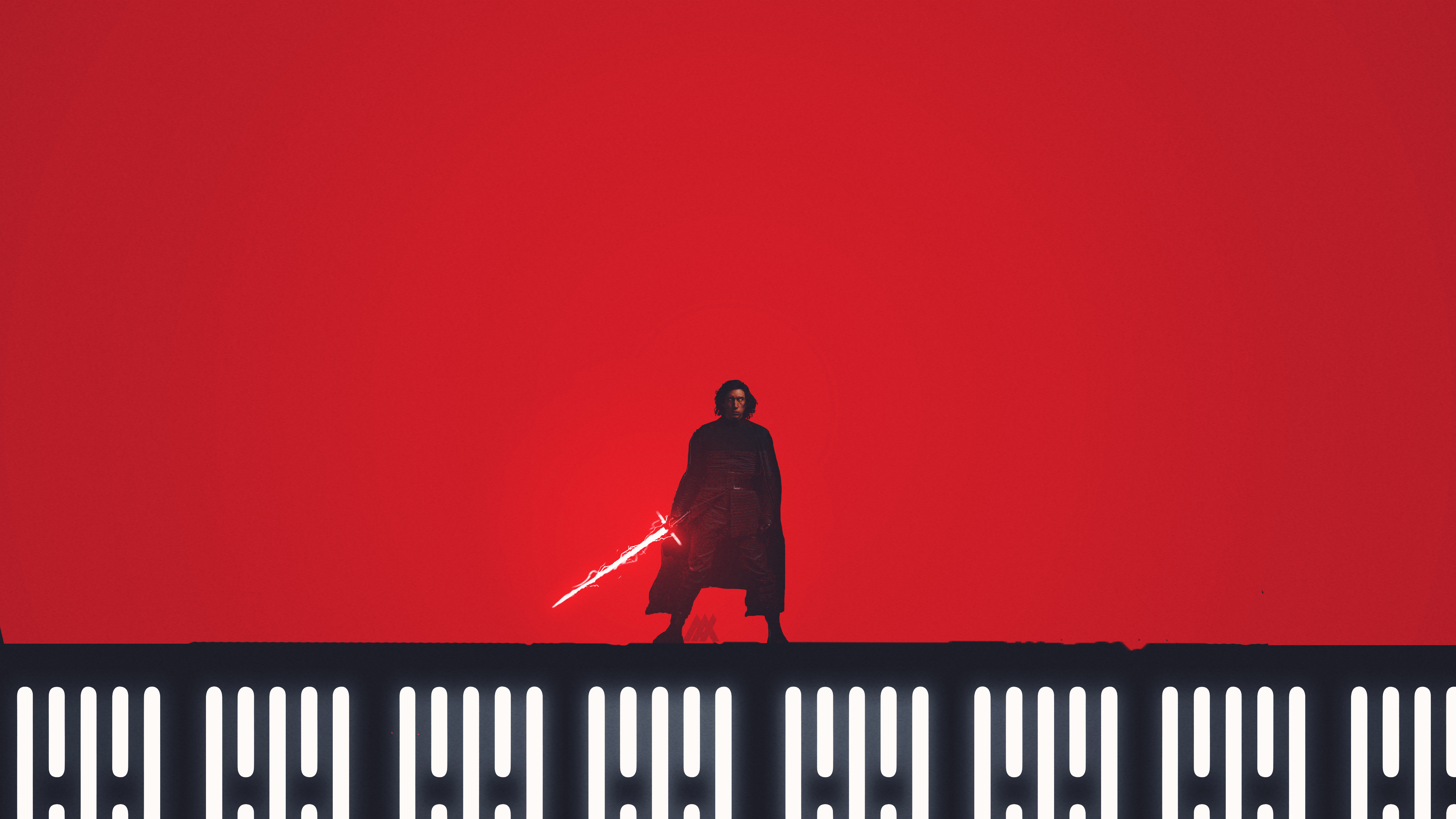 Kylo Ren from Star Wars with Red Lightsaber HD Wallpaper
