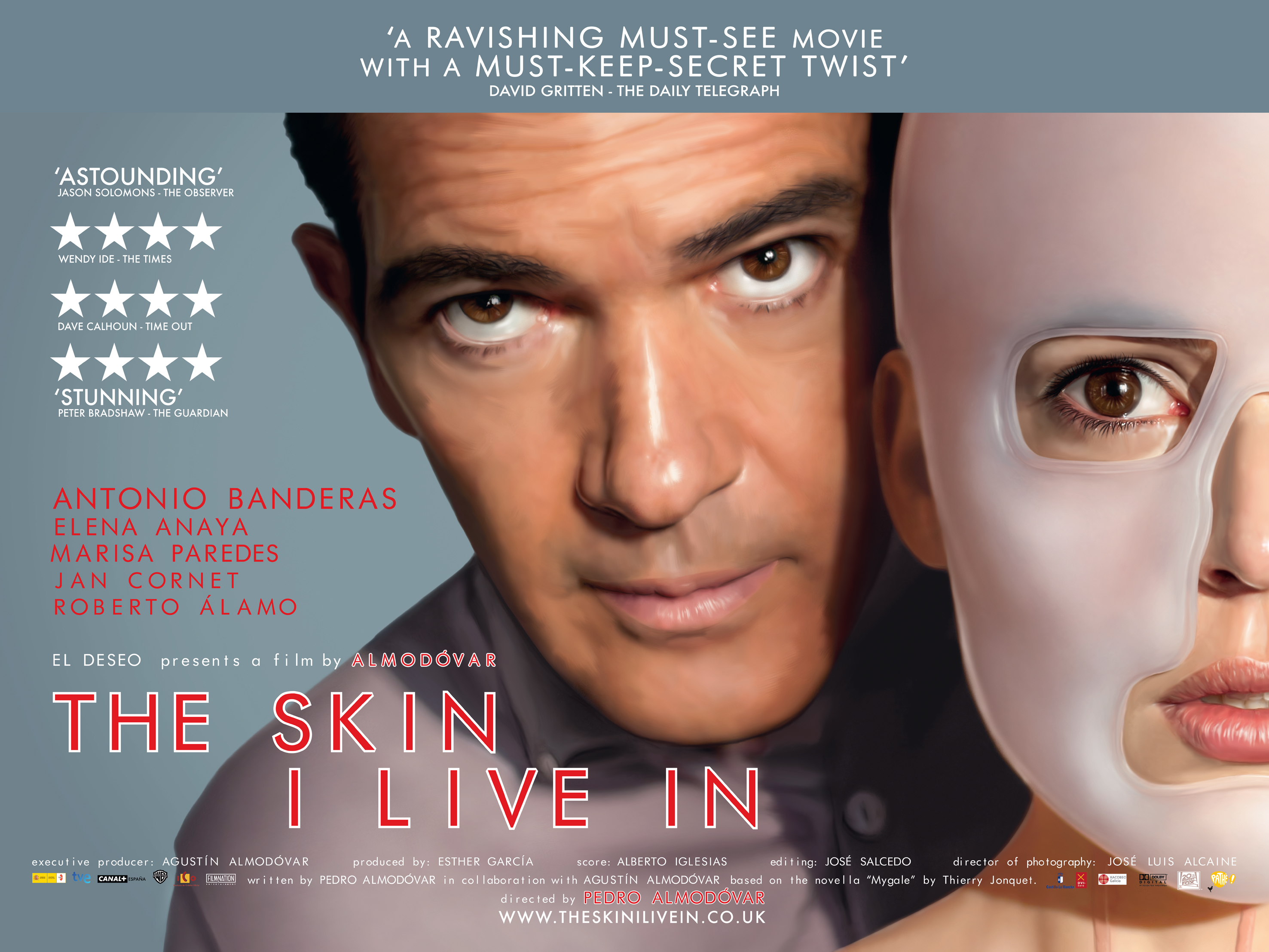 The Skin I Live In movie poster with Antonio Banderas HD Wallpaper