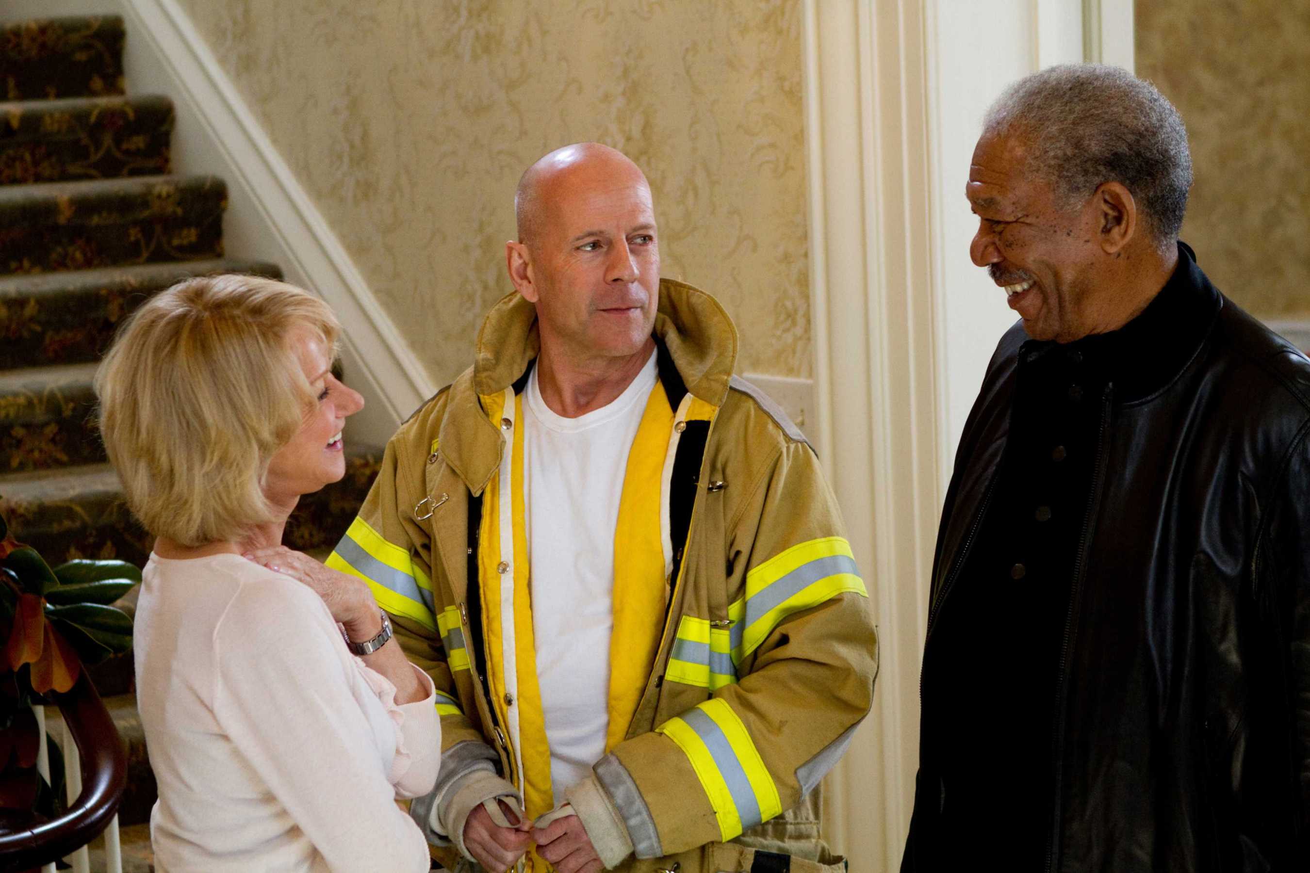 Helen Mirren, Bruce Willis, and Morgan Freeman HD Wallpaper