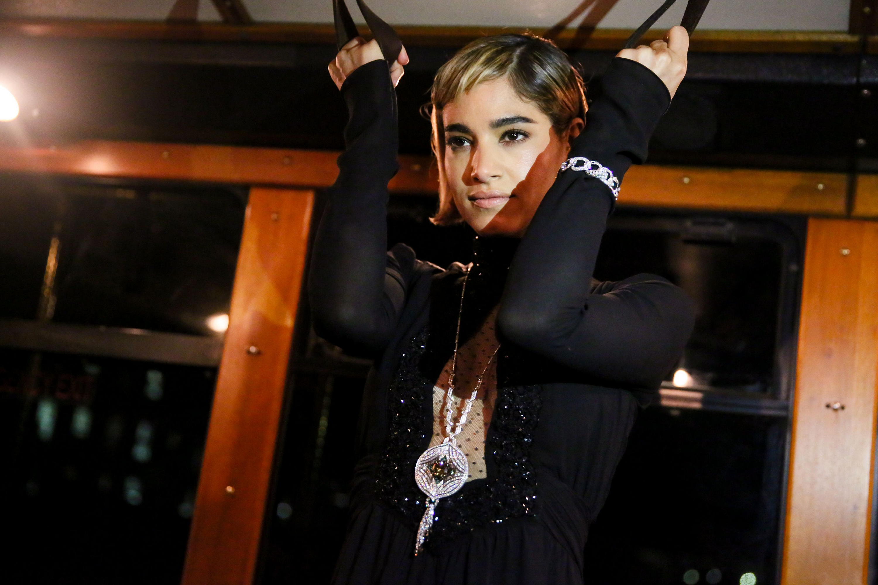 Sofia Boutella on a tram HD Wallpaper