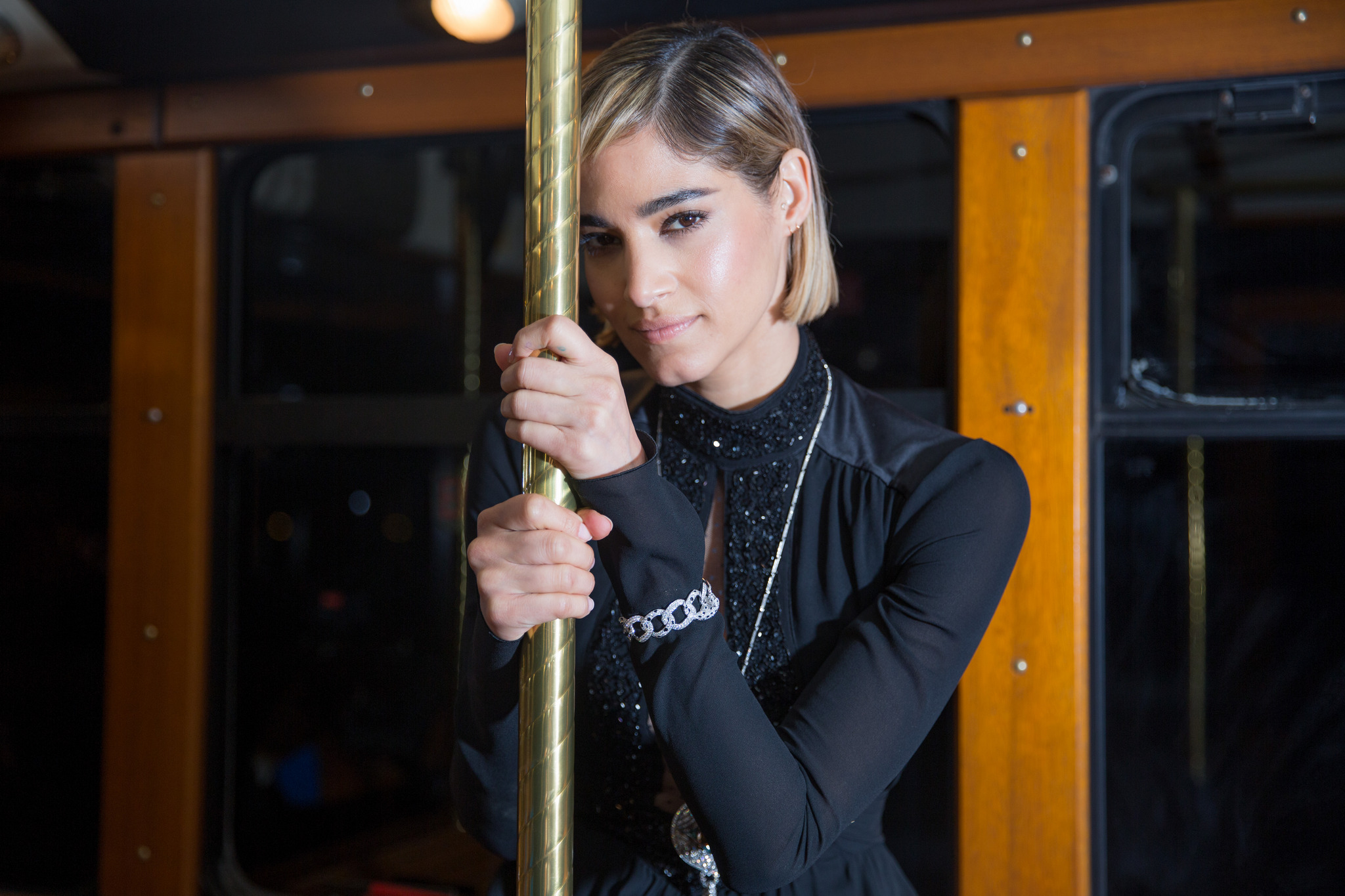 Sofia Boutella on a trolley HD Wallpaper