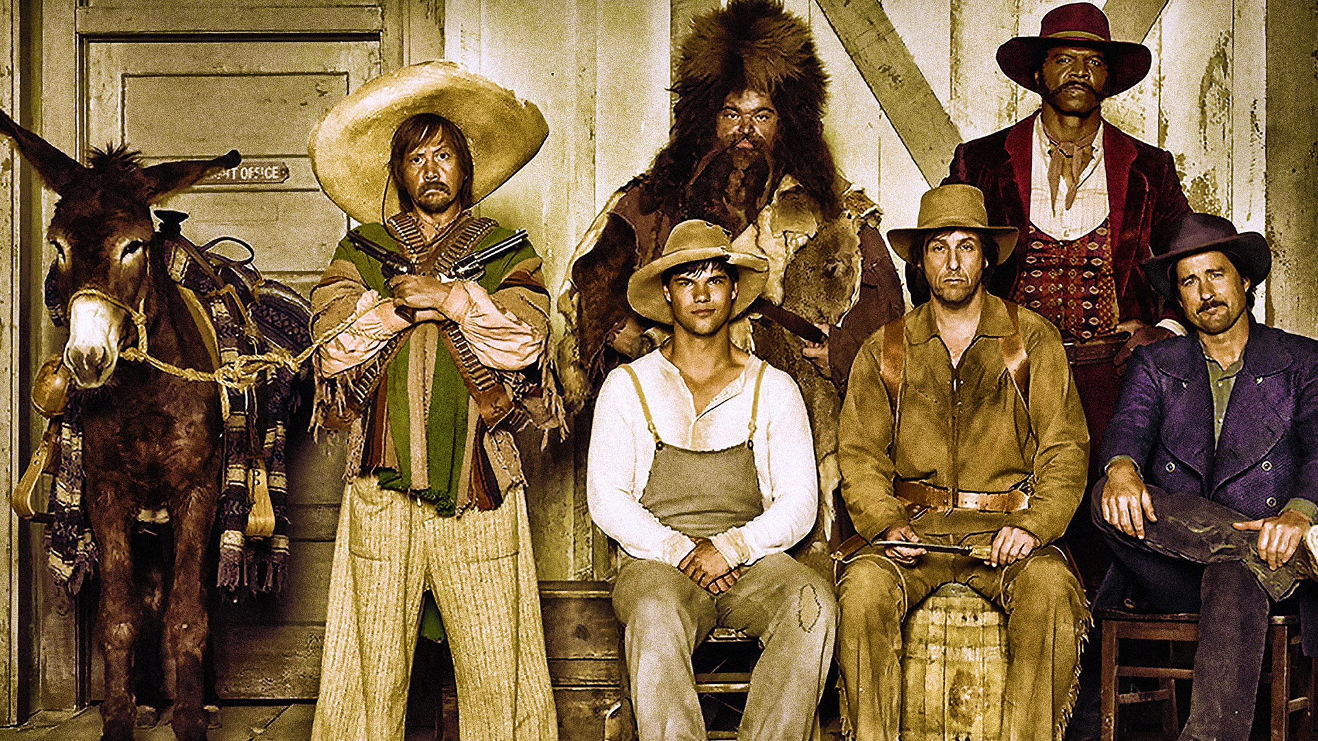 The Hateful Eight cast with a donkey HD Wallpaper