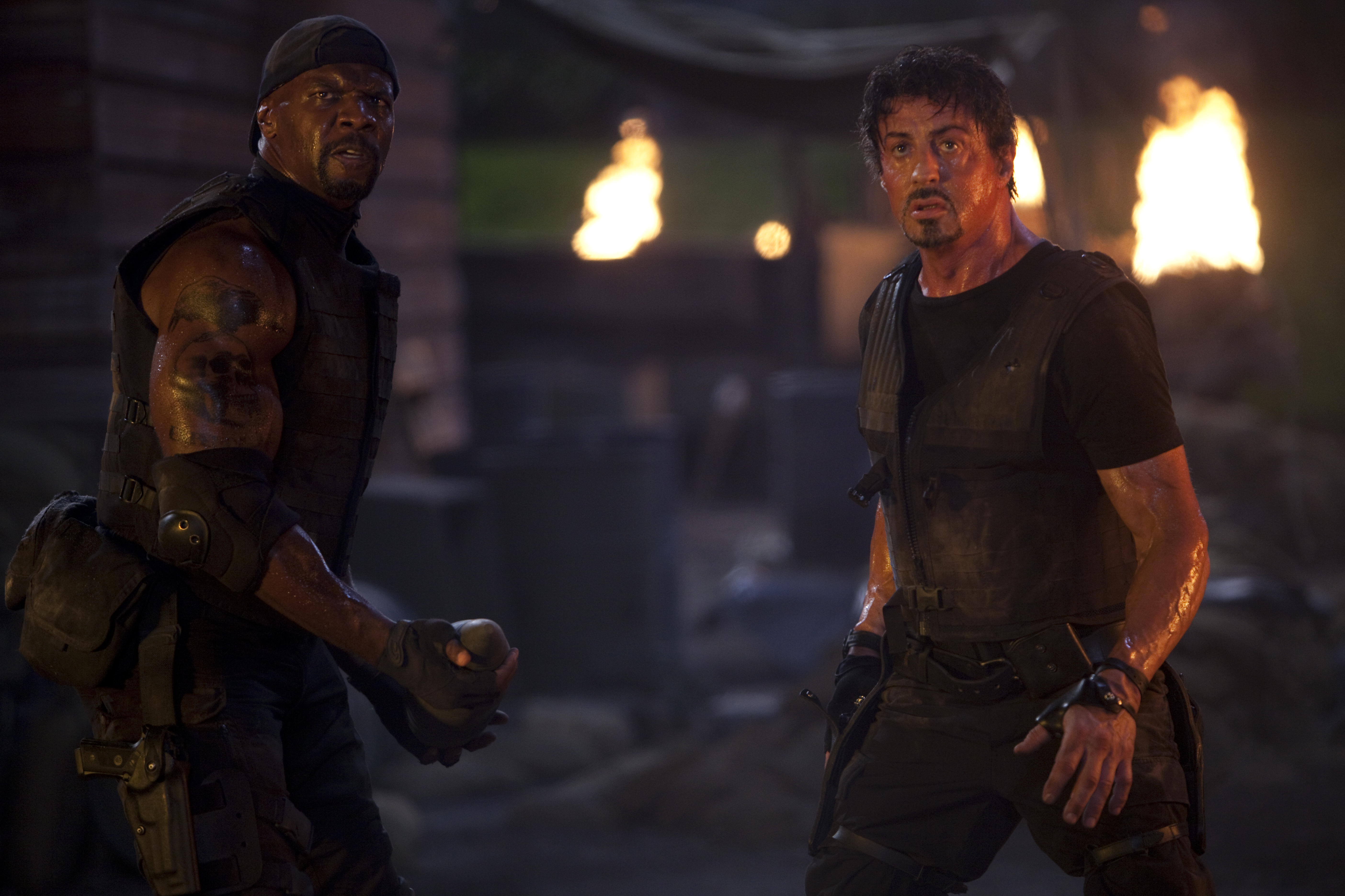 Terry Crews and Sylvester Stallone in The Expendables HD Wallpaper