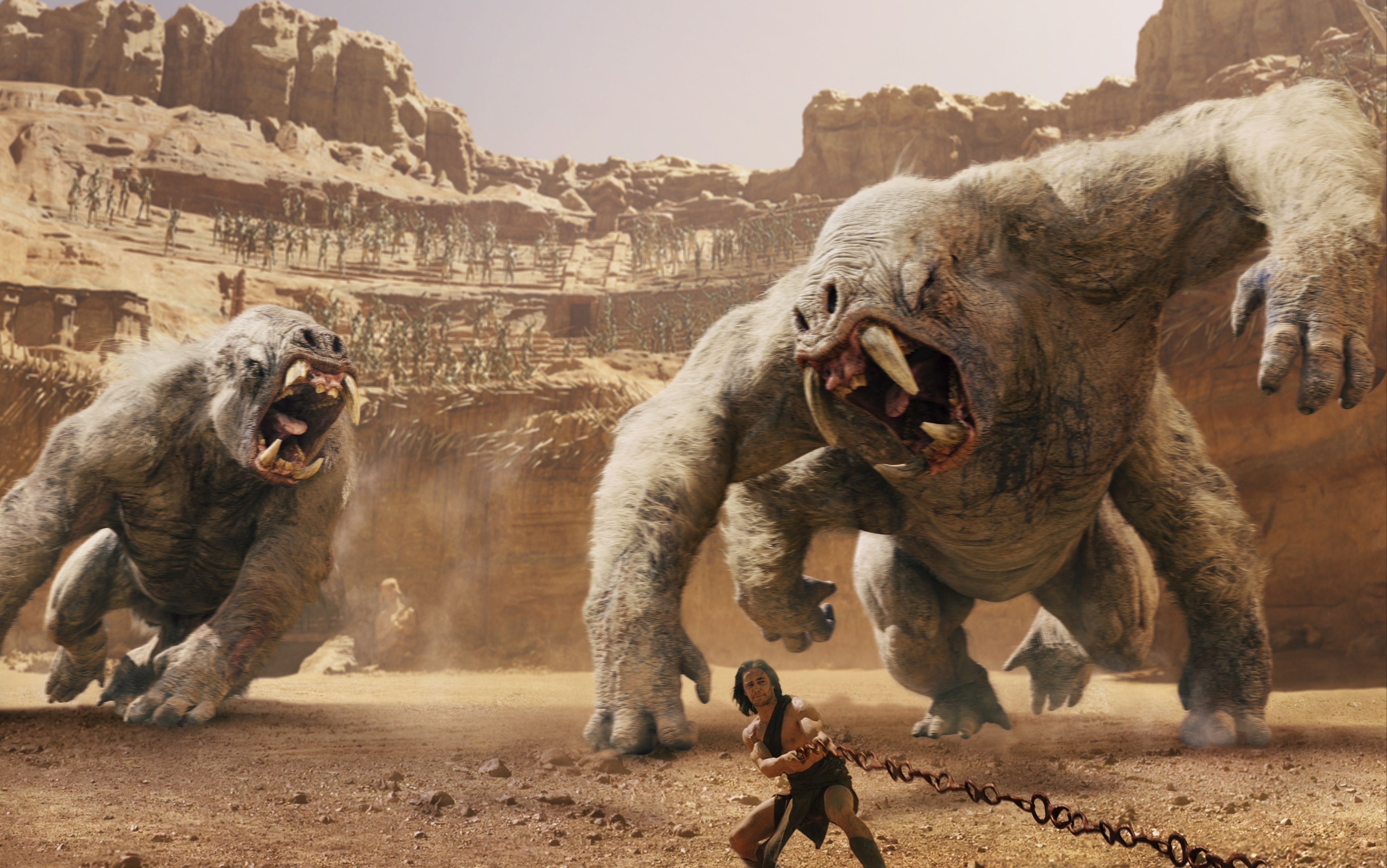 John Carter with Tharks and White Apes HD Wallpaper