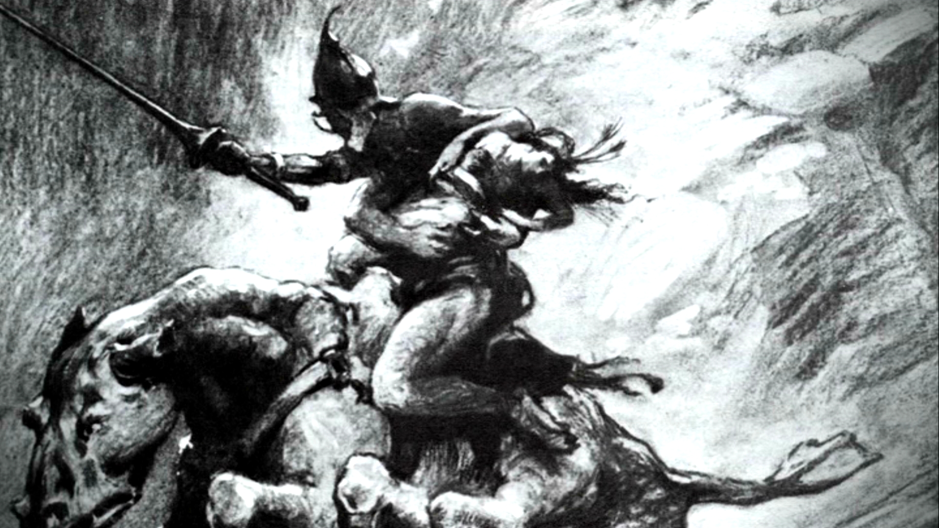 John Carter on horseback with sword HD Wallpaper