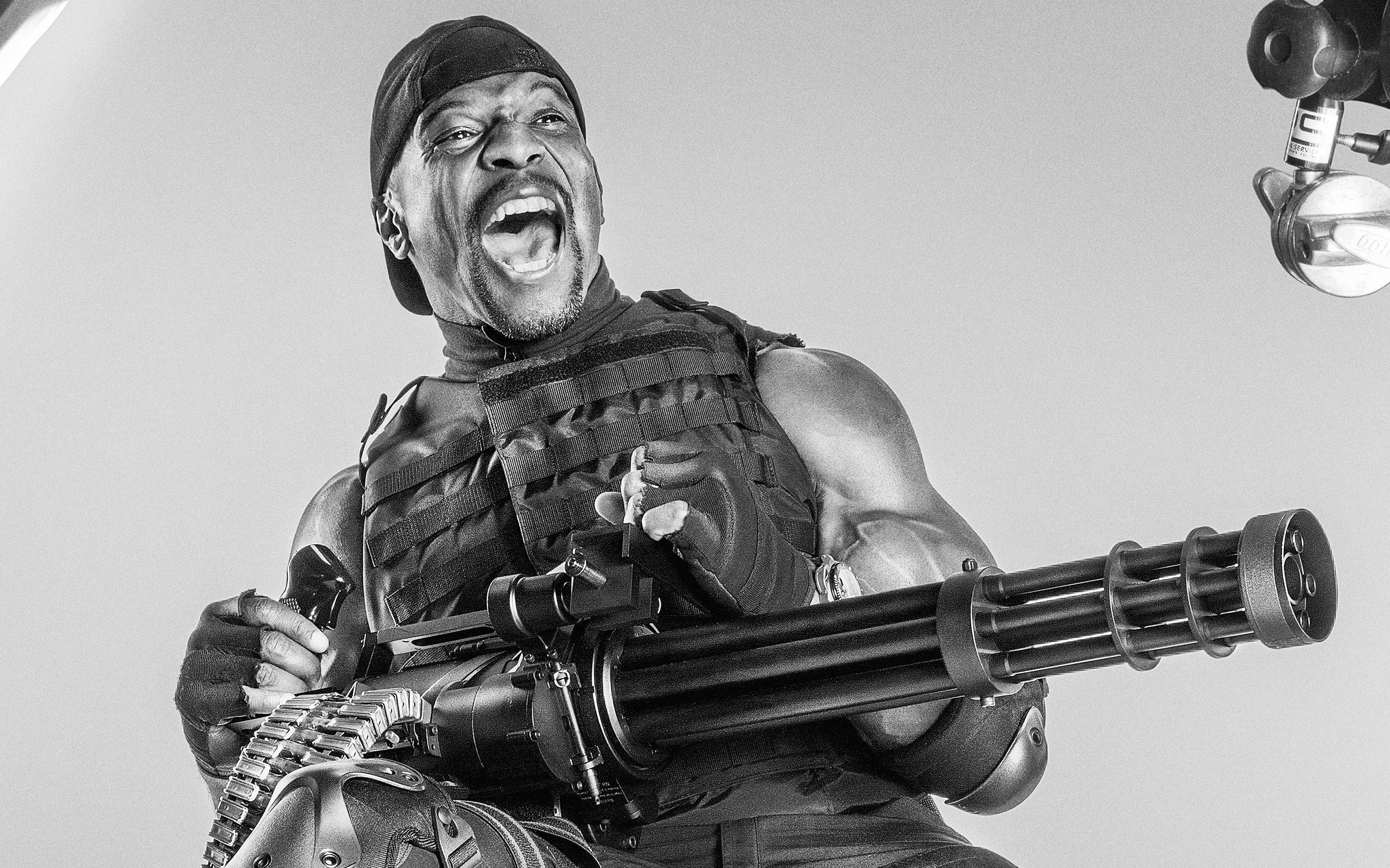 Terry Crews with a Minigun HD Wallpaper