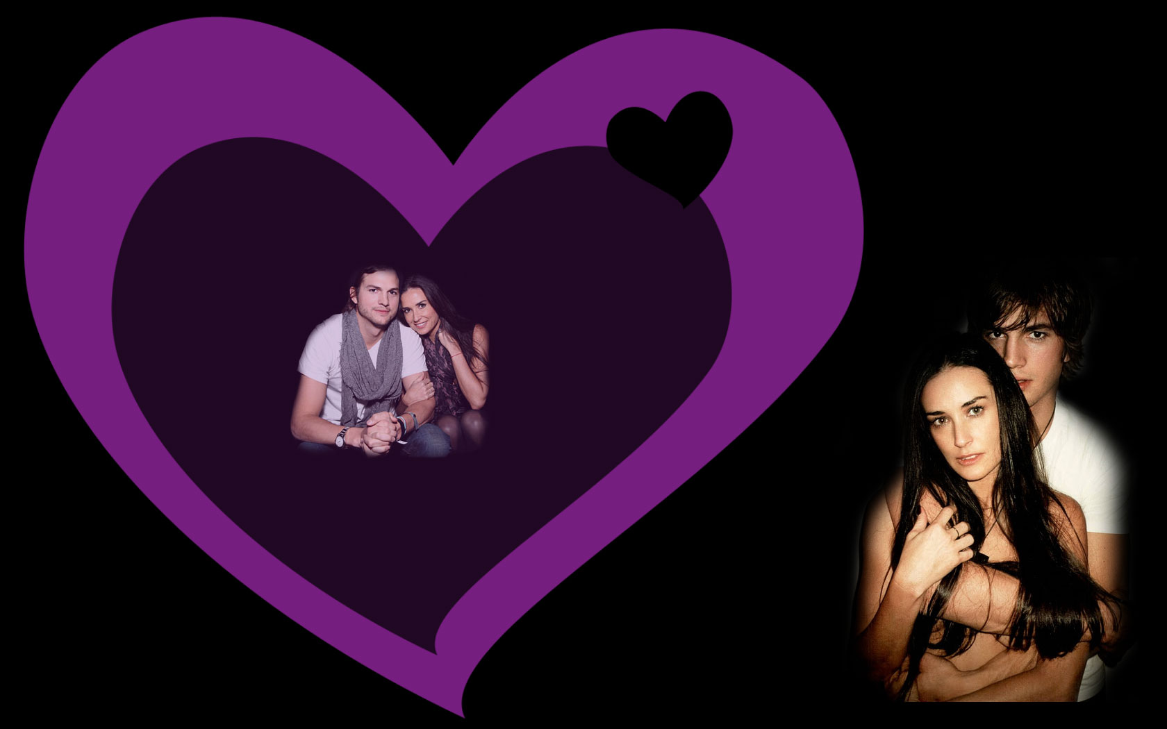 Ashton Kutcher and Demi Moore HD Wallpaper