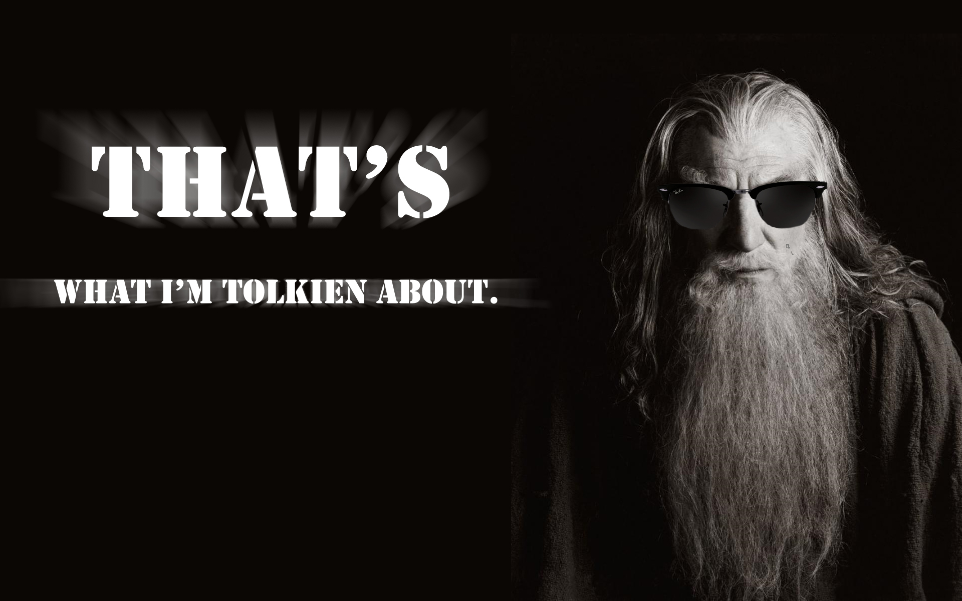Gandalf with sunglasses and text HD Wallpaper