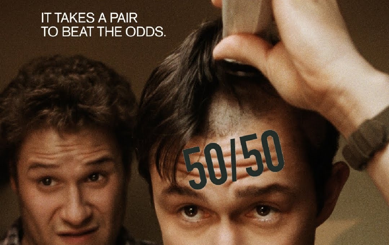 50/50 Movie Poster with Seth Rogen and Joseph Gordon-Levitt HD Wallpaper