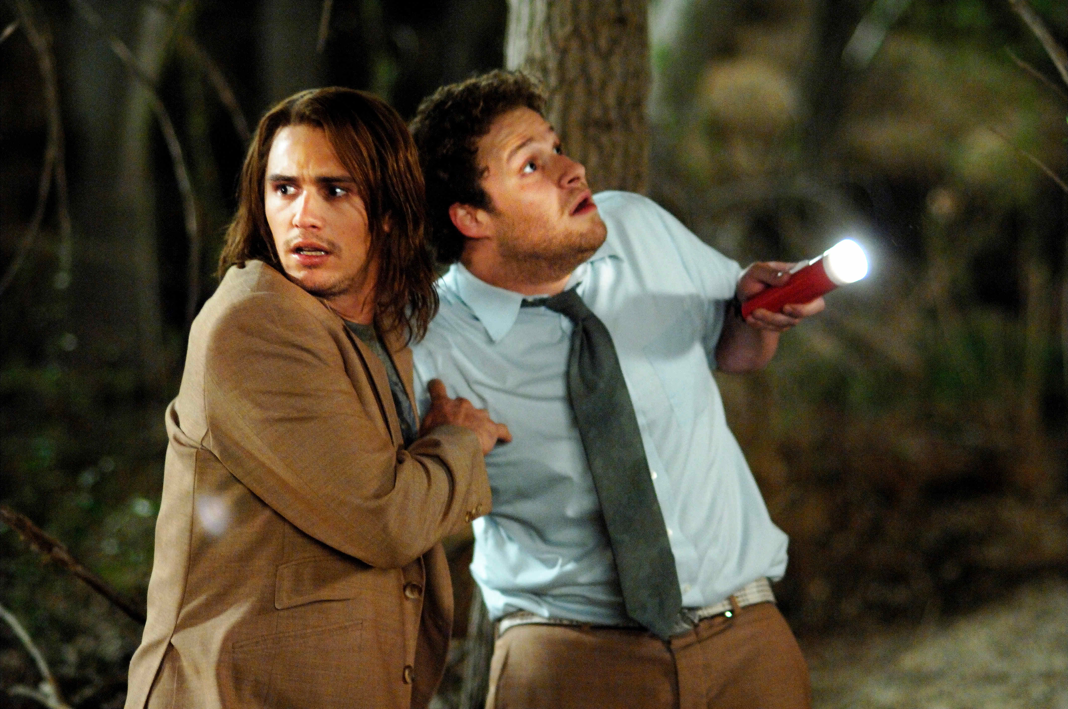 Seth Rogen and James Franco in a forest HD Wallpaper