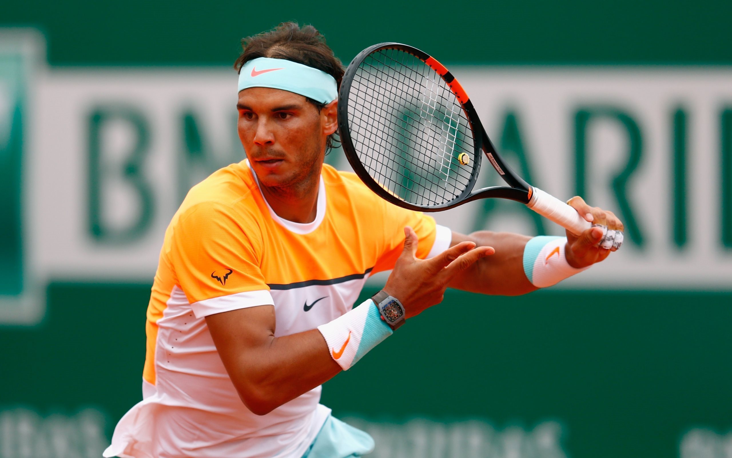 Rafael Nadal playing tennis HD Wallpaper