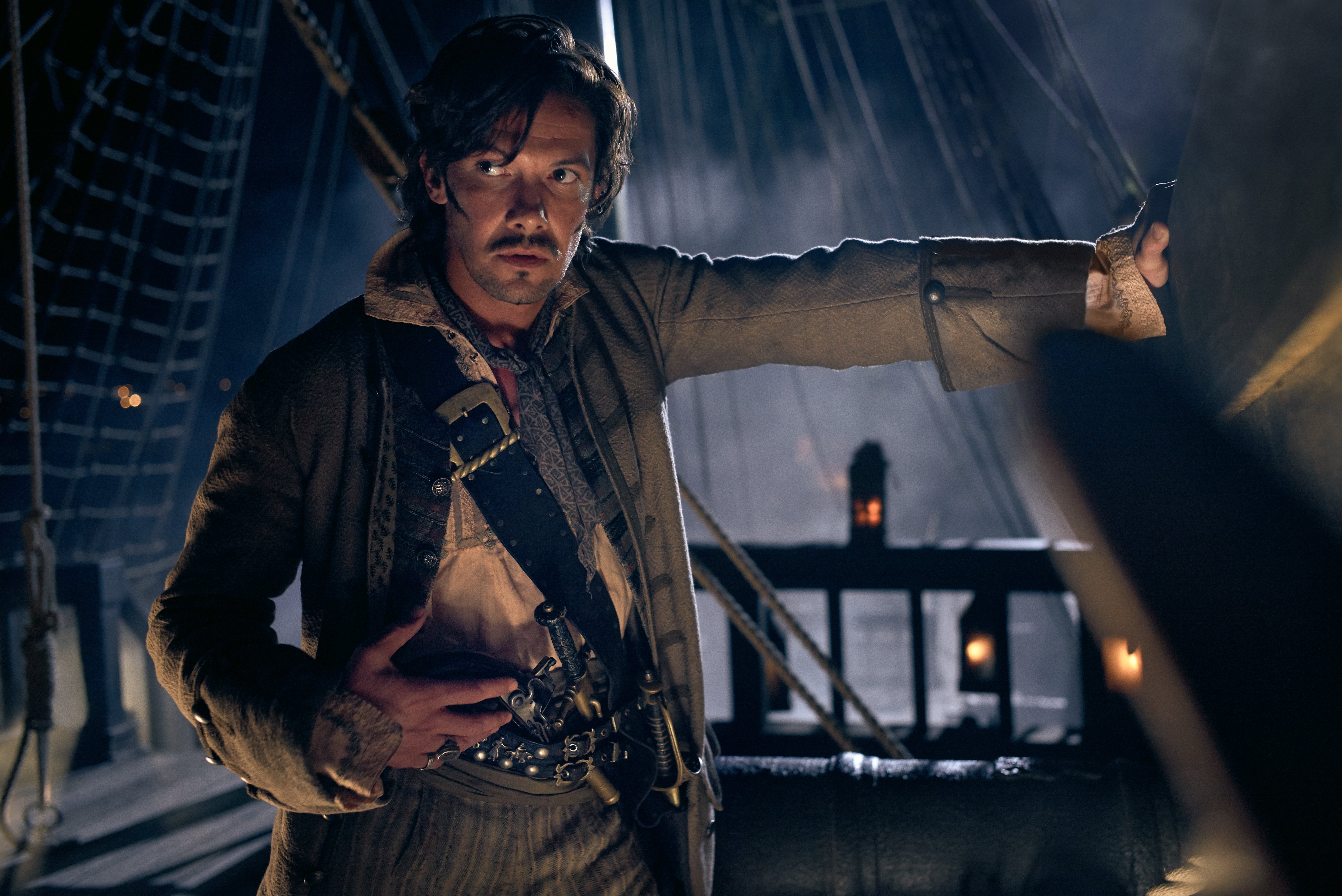 Toby Schmitz as a pirate on a ship HD Wallpaper