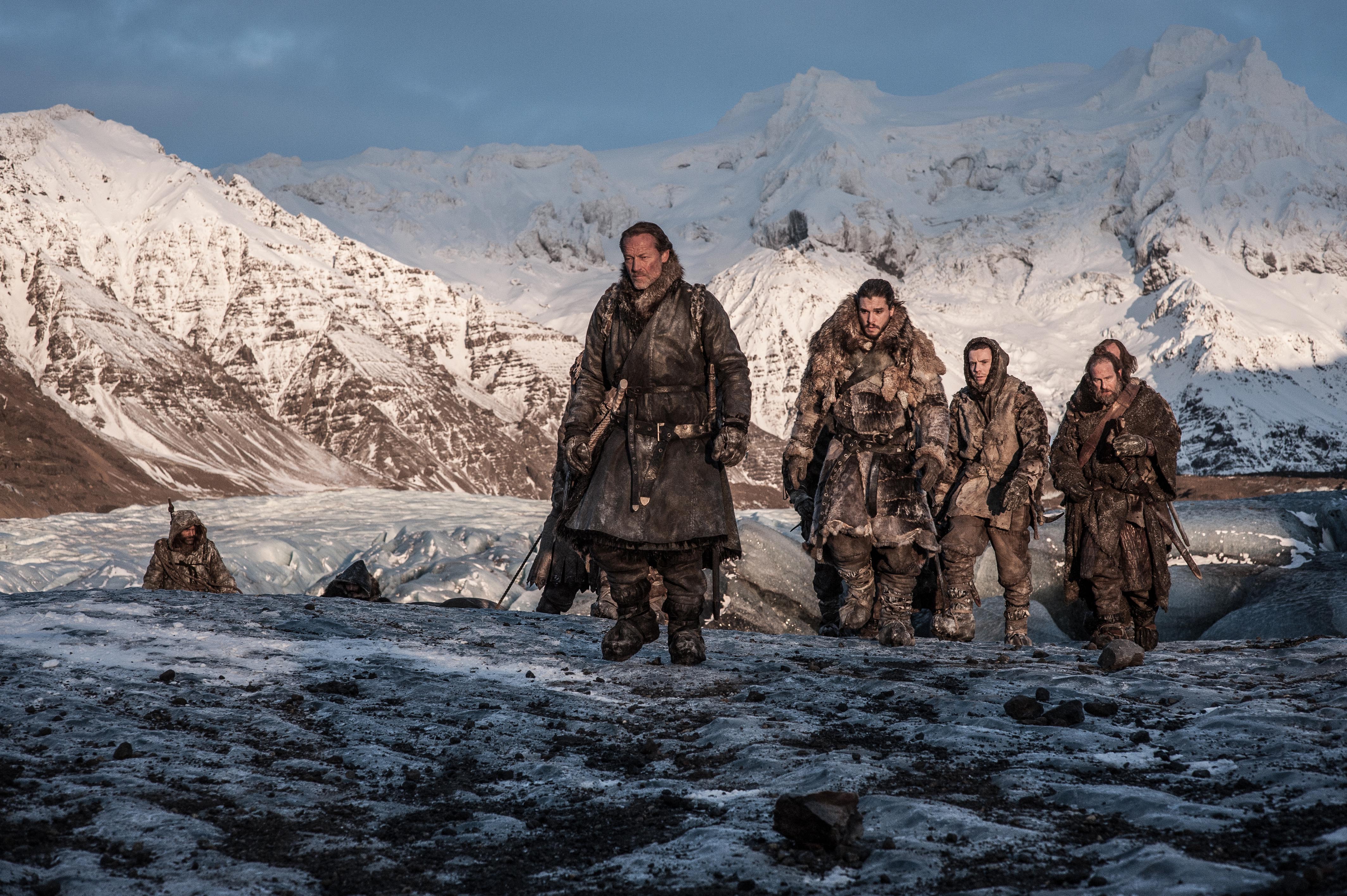 Game of Thrones characters on a glacier HD Wallpaper