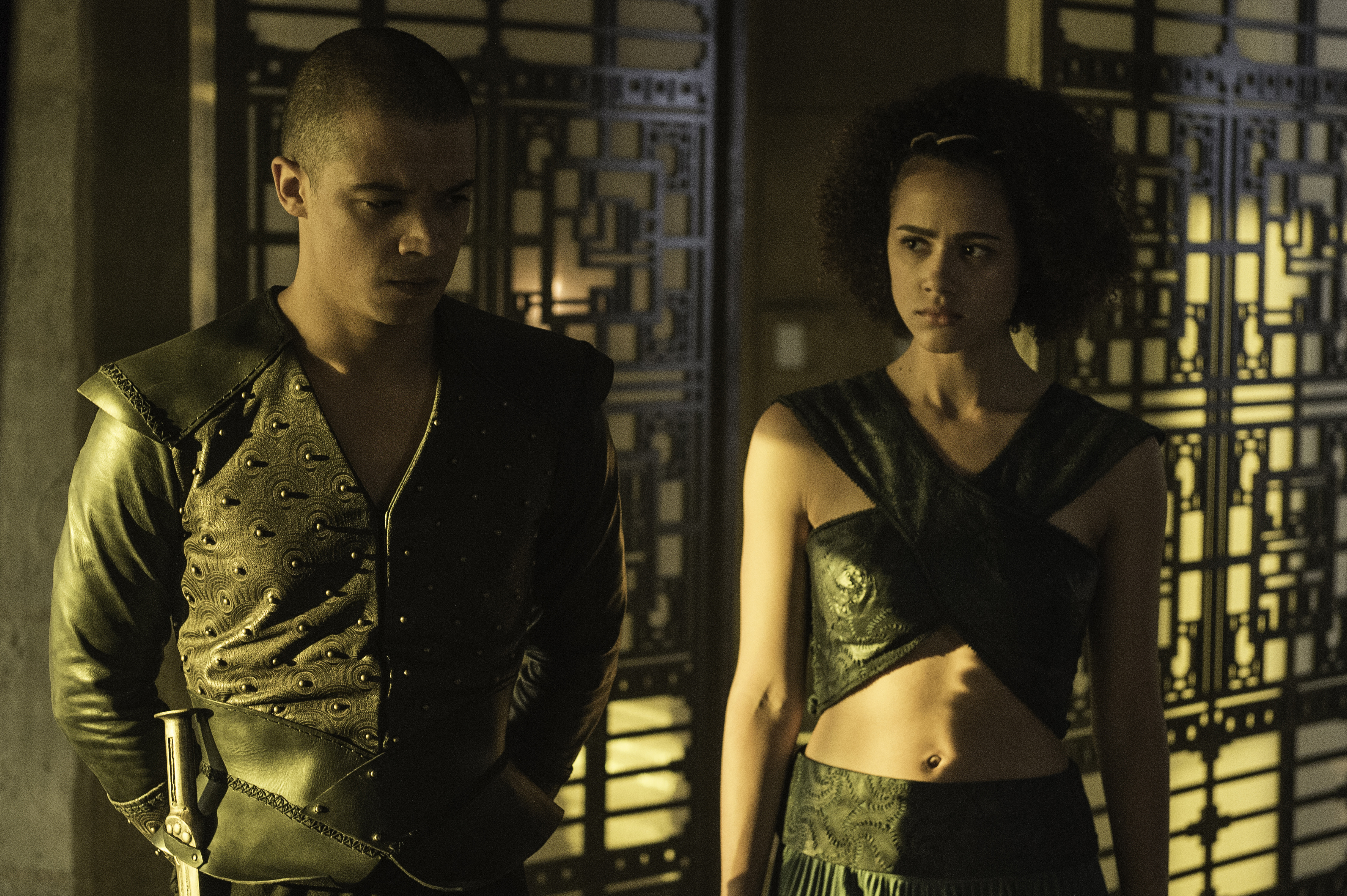 Jacob Anderson and Nathalie Emmanuel HD Wallpaper