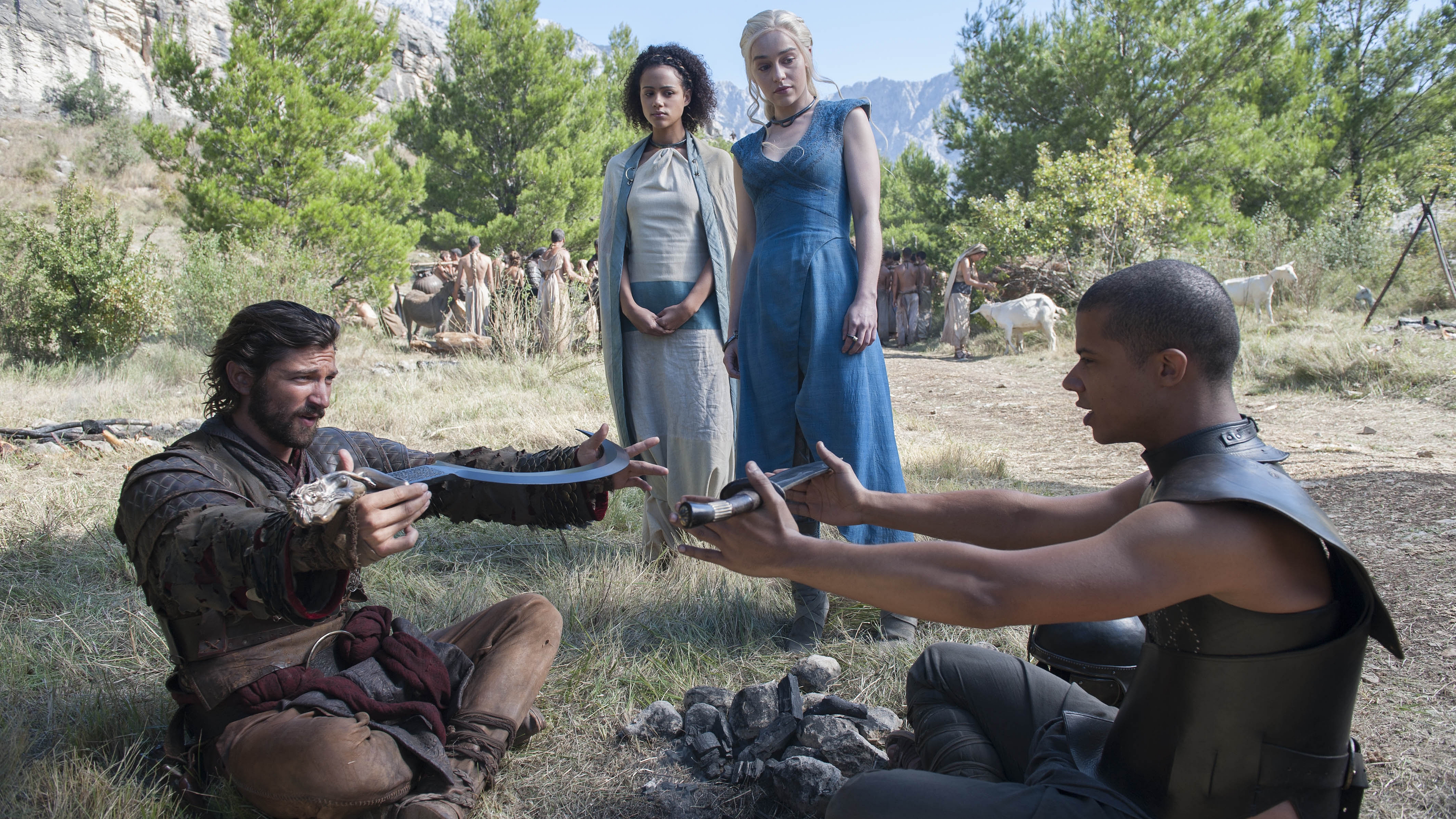 Daenerys Targaryen and Grey Worm with Daario Naharis HD Wallpaper