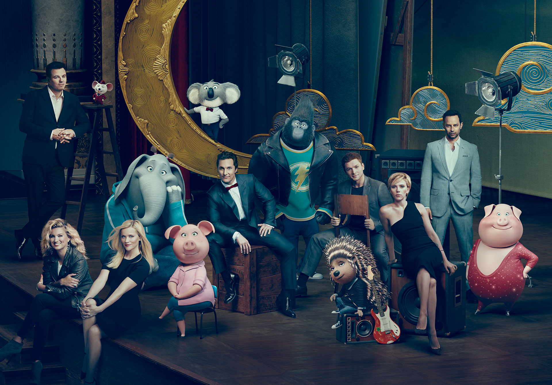 Sing movie cast posing together HD Wallpaper