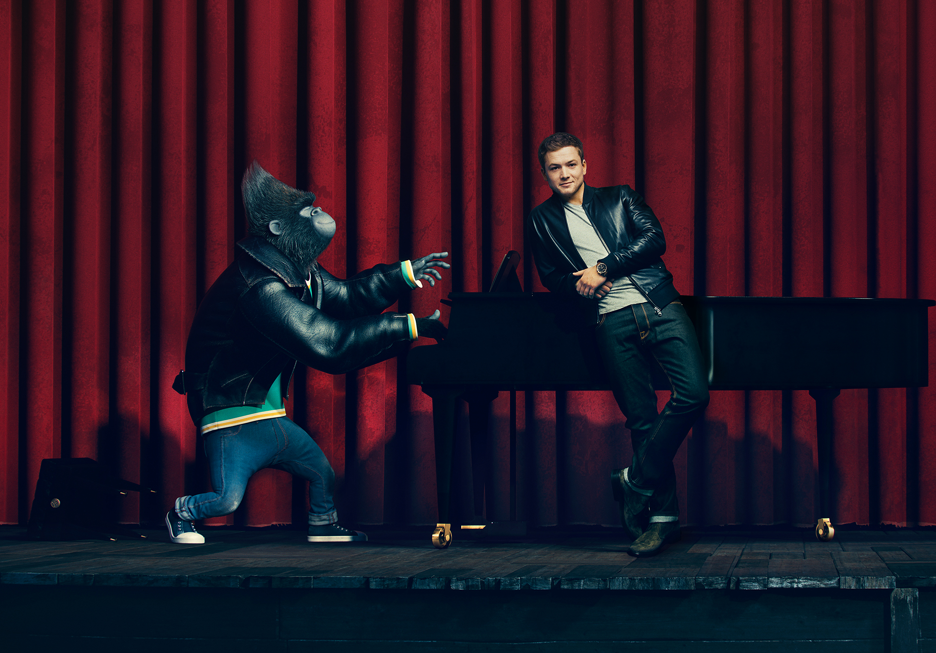 Johnny the Gorilla and Taron Egerton from Sing HD Wallpaper