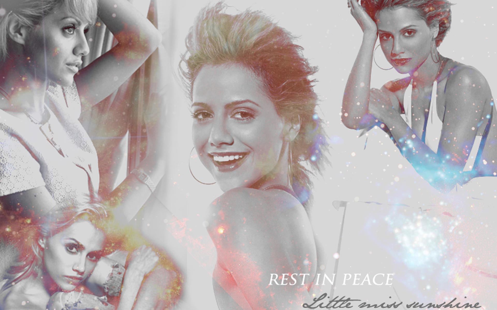 Brittany Murphy collage with text HD Wallpaper