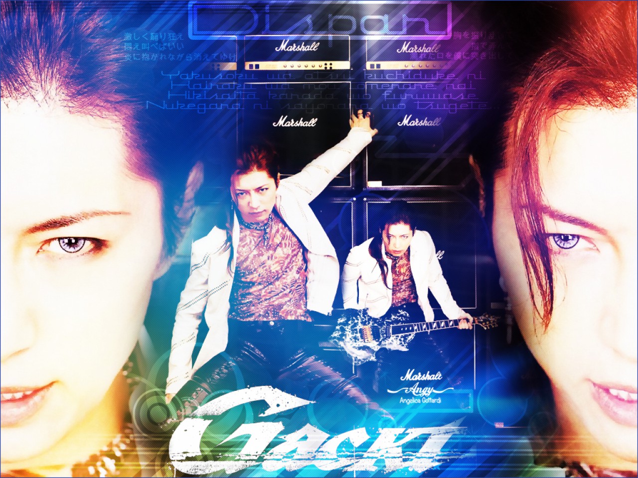 Gackt with Marshall Amps HD Wallpaper