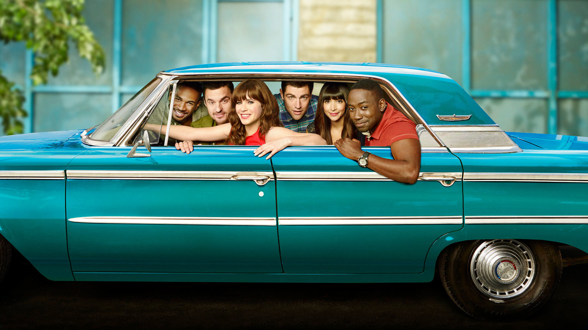 New Girl Cast in a Car HD Wallpaper