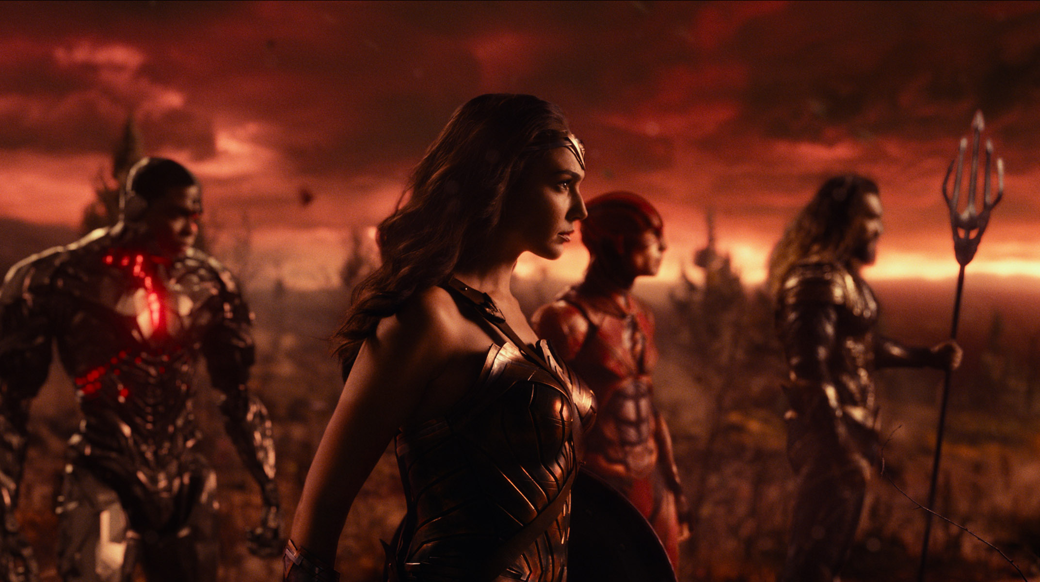 Justice League Cyborg, Wonder Woman, Flash, and Aquaman HD Wallpaper