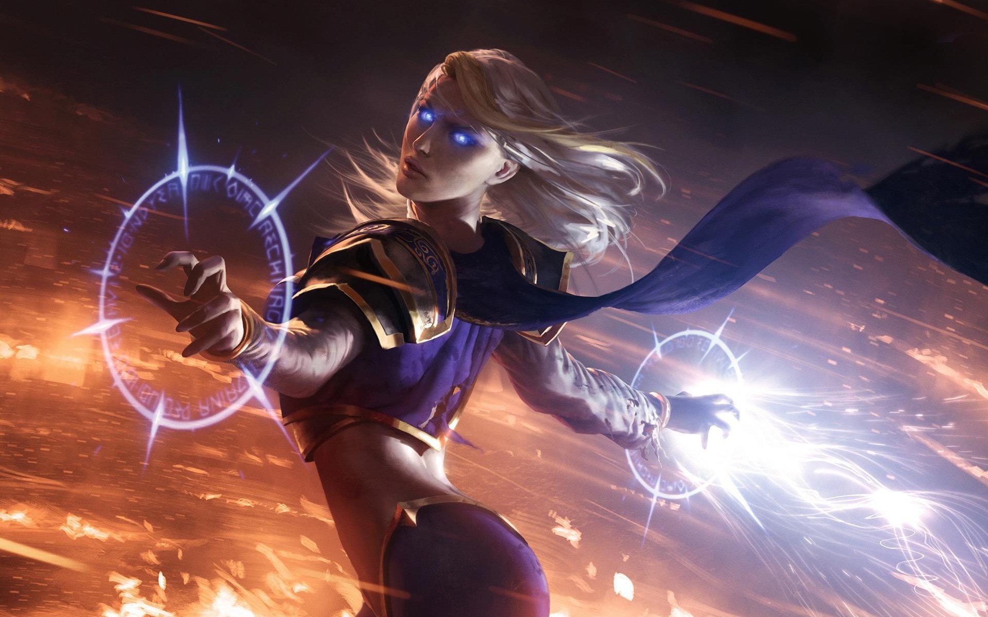 Jaina Proudmo casting a spell HD Wallpaper