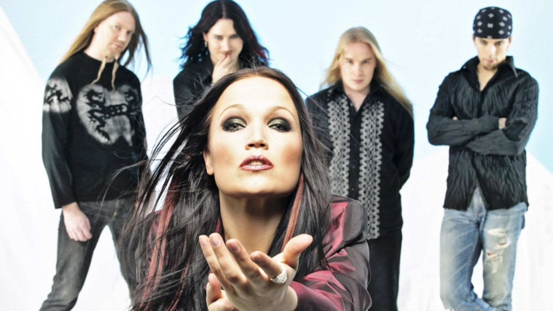 Nightwish band members with Tarja Turunen HD Wallpaper
