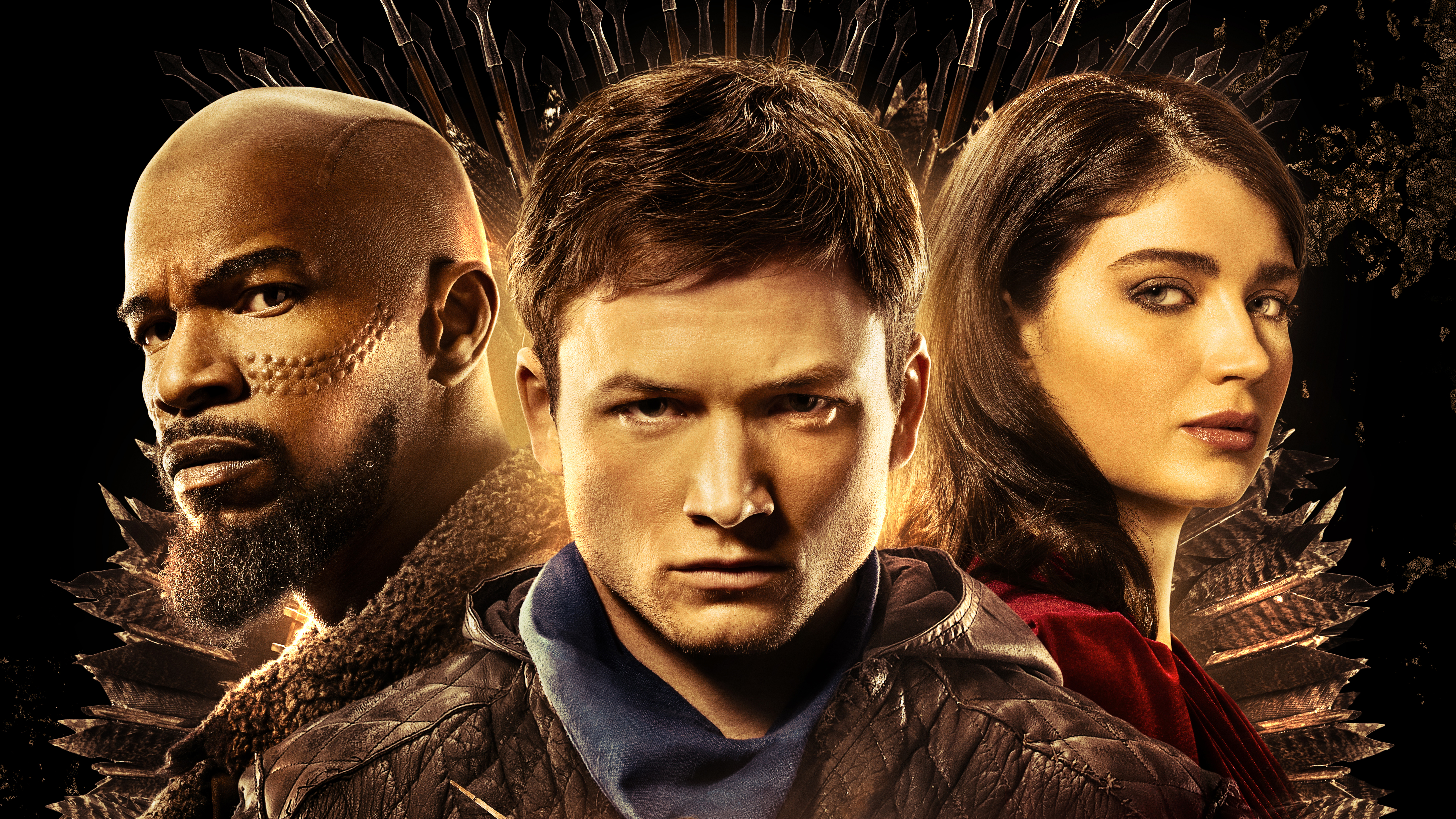Jamie Foxx and Taron Egerton from Robin Hood HD Wallpaper