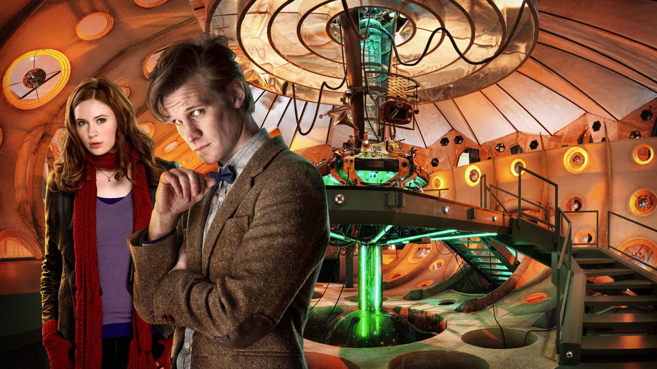 Matt Smith and Karen Gillan in Doctor Who HD Wallpaper