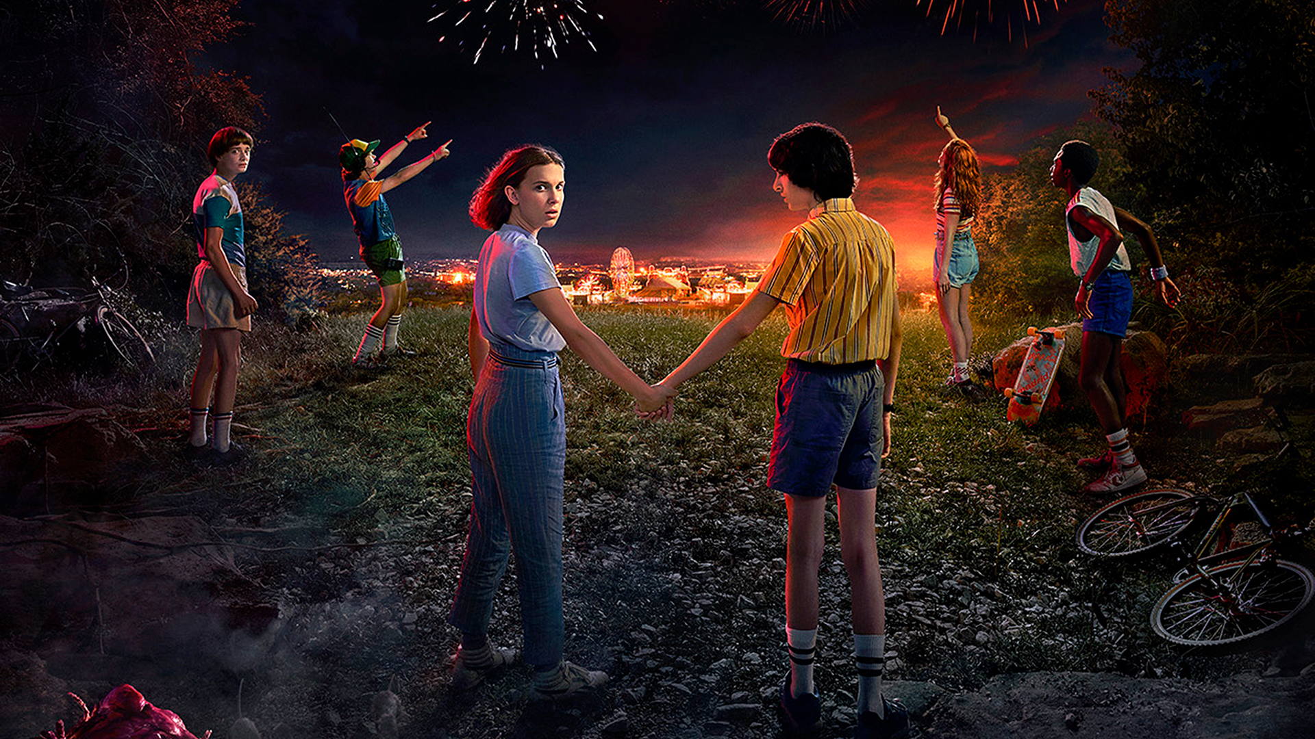 Stranger Things: Millie Bobby Brown and cast HD Wallpaper