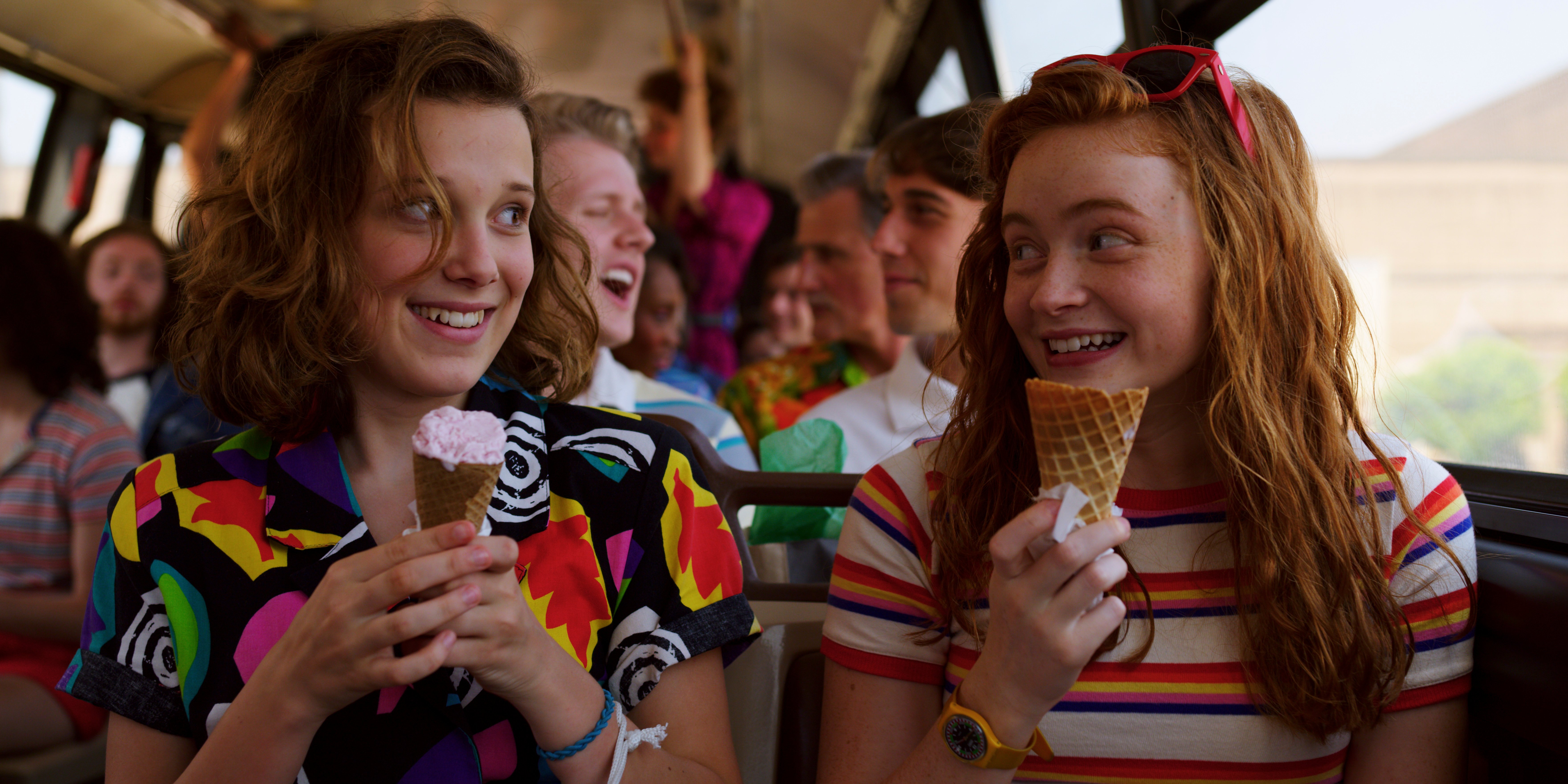 Millie Bobby Brown Smiling and Eating Ice Cream HD Wallpaper