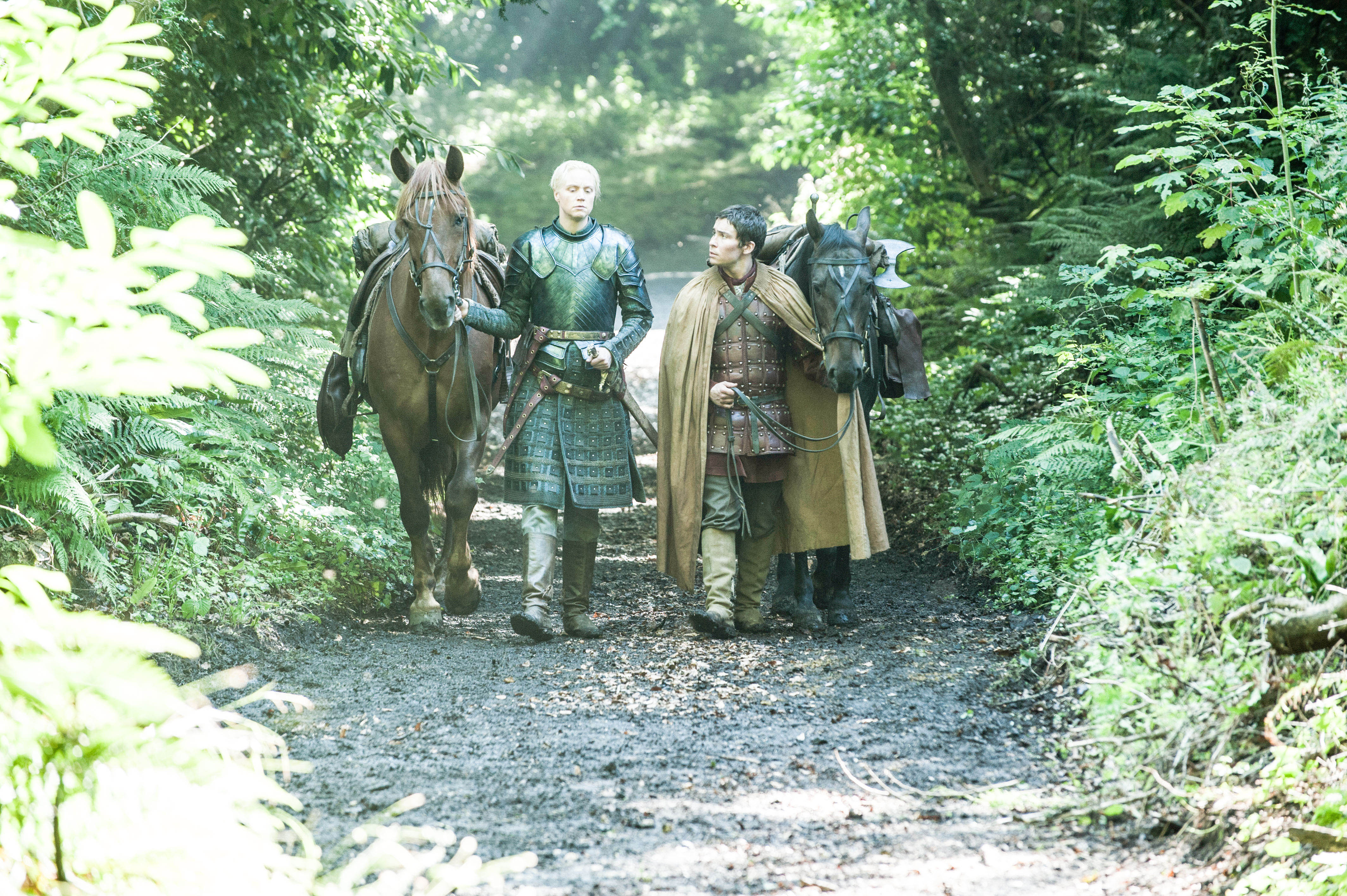 Podrick Payne and Brienne of Tarth with horses HD Wallpaper