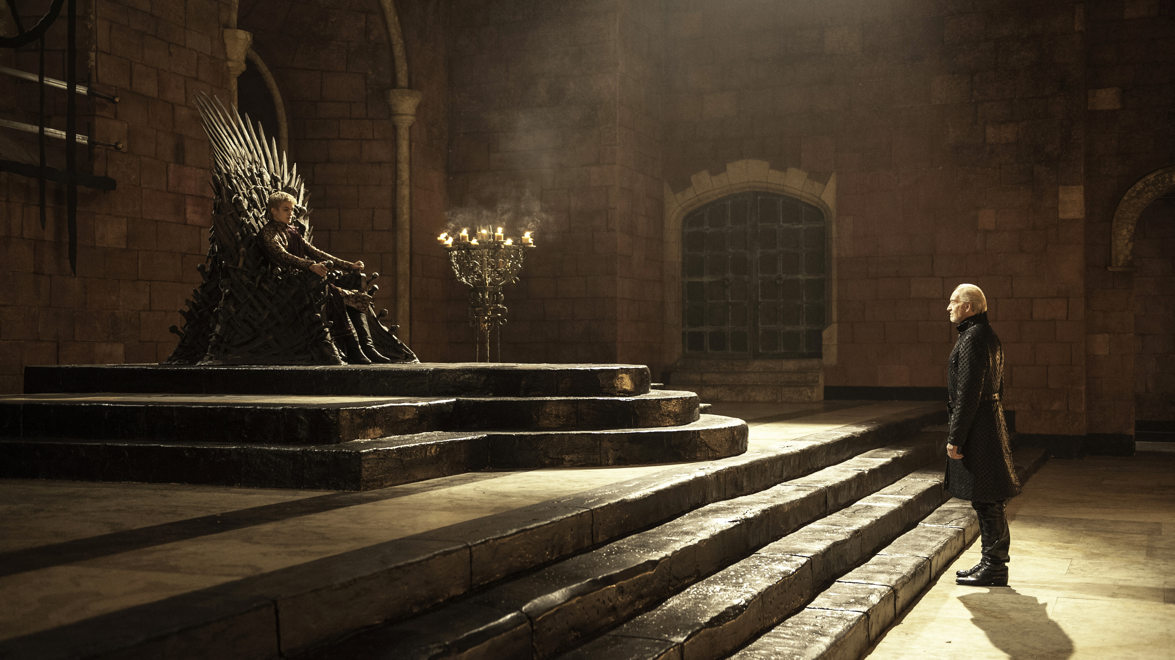 Charles Dance on the Iron Throne HD Wallpaper