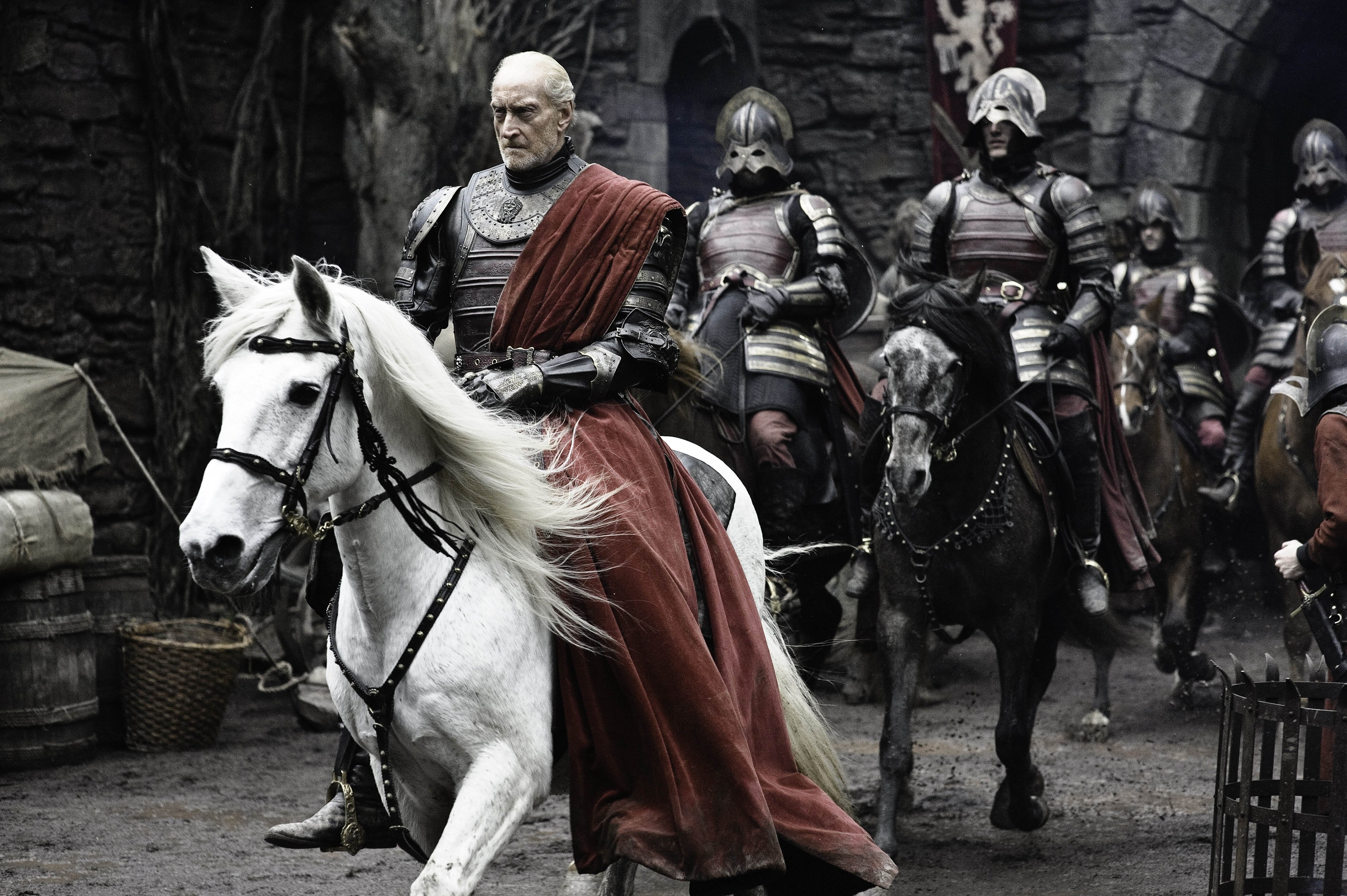 Charles Dance on horseback with knights HD Wallpaper