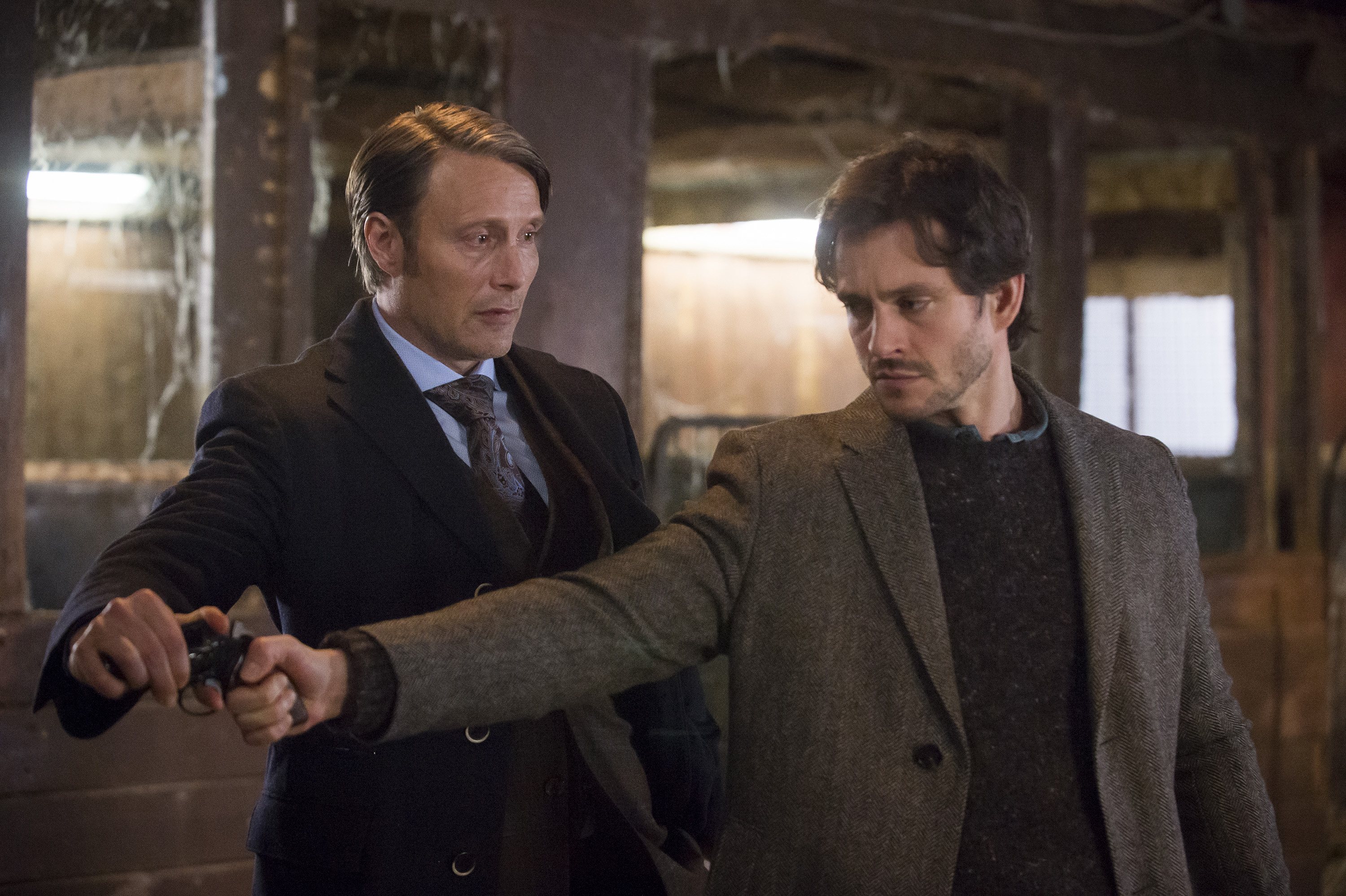 Hannibal Lecter and Will Graham with a gun HD Wallpaper