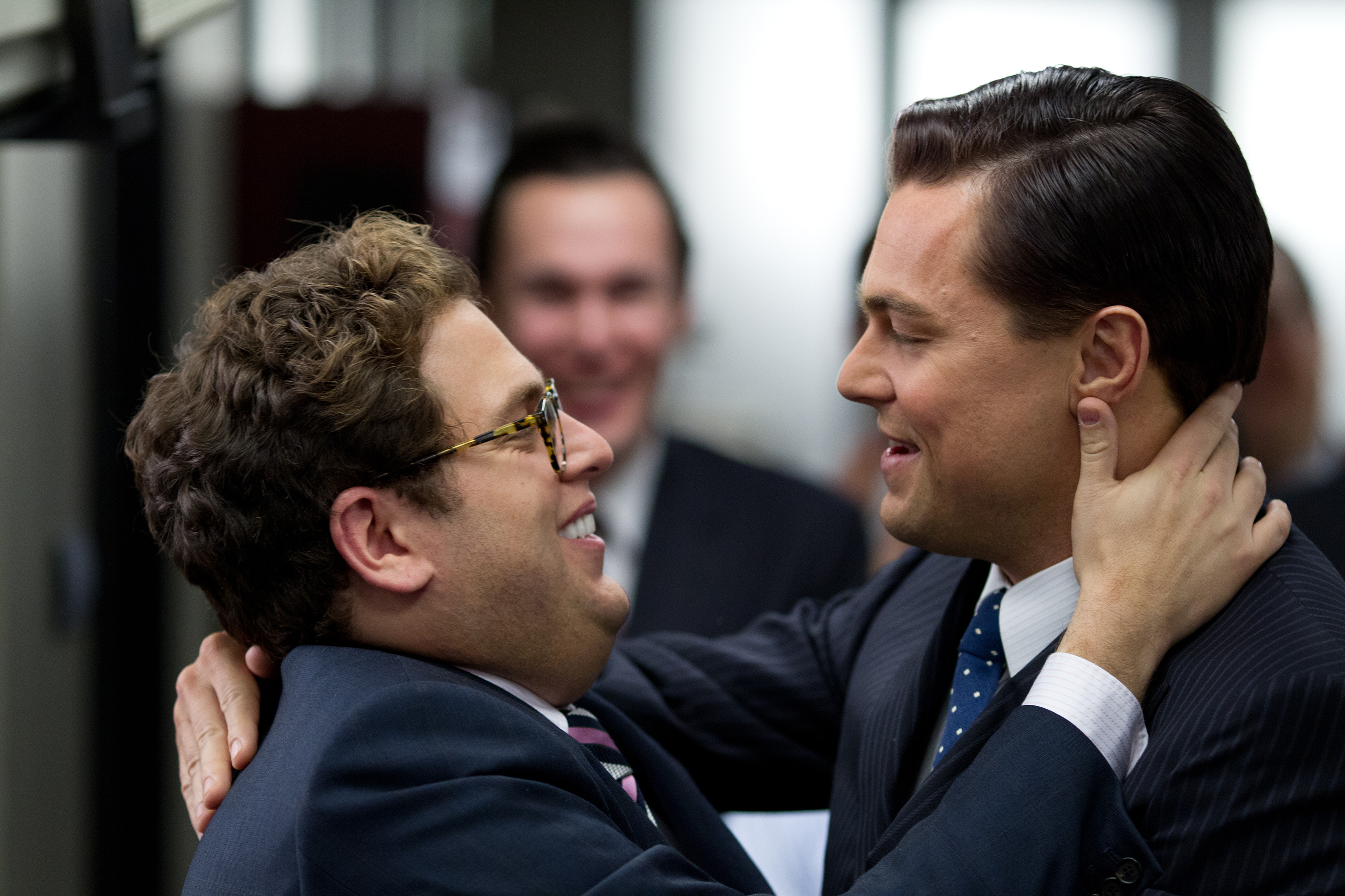 Jonah Hill and Leonardo DiCaprio in The Wolf of Wall Street HD Wallpaper